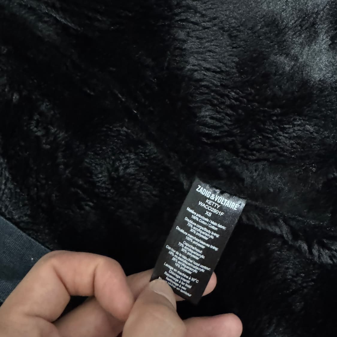 쟈딕앤볼테르 안감 퍼 밀리터리야상 XS사이즈  상품이미지9