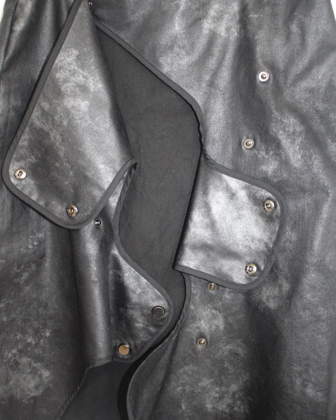 Stone washing block button leather skirt 상품이미지5