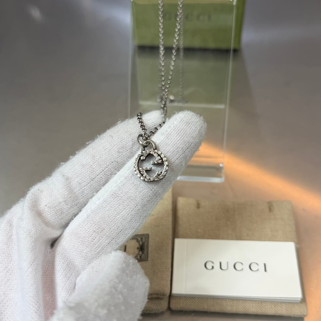 [리오브전포점] 구찌 GG 인터로킹 실버 펜던트 목걸이 상품이미지2