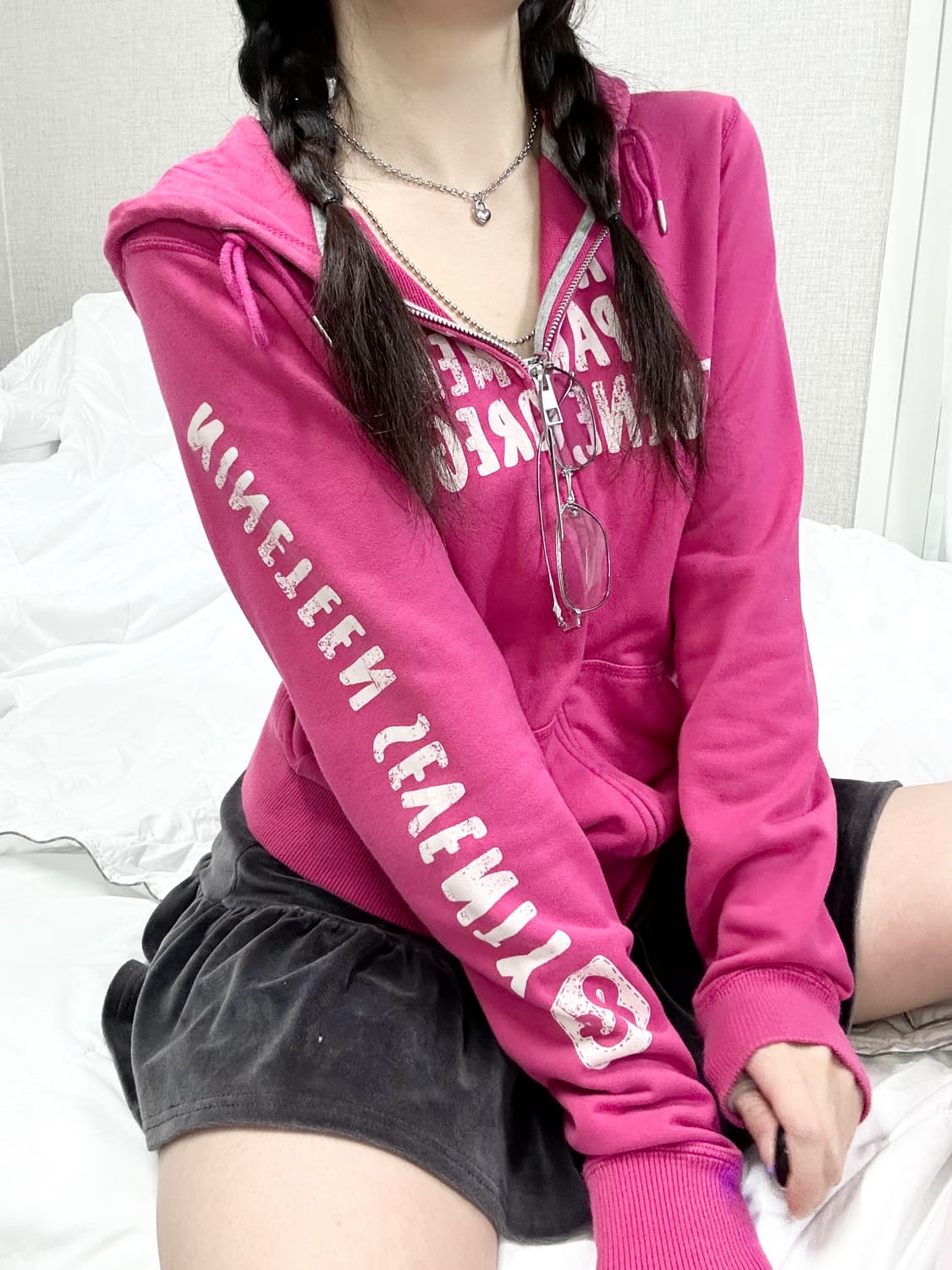 나이키 애슬레틱 마젠타핑크 후드집업 상품이미지4