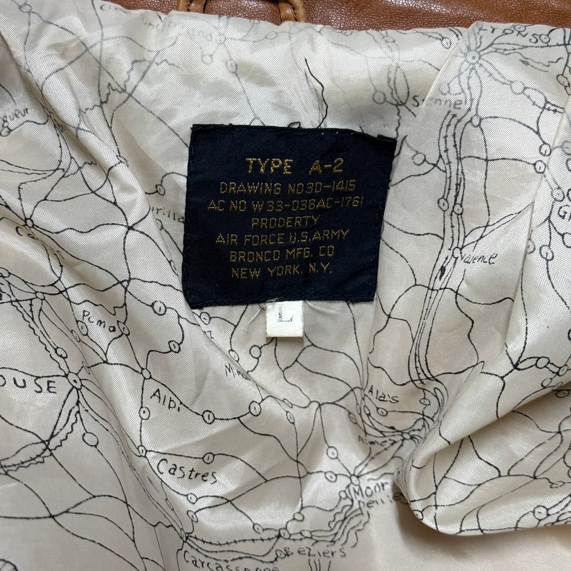 90-00s 아비렉스 한국전쟁 복각 양가죽 A2 가죽 자켓 상품이미지7