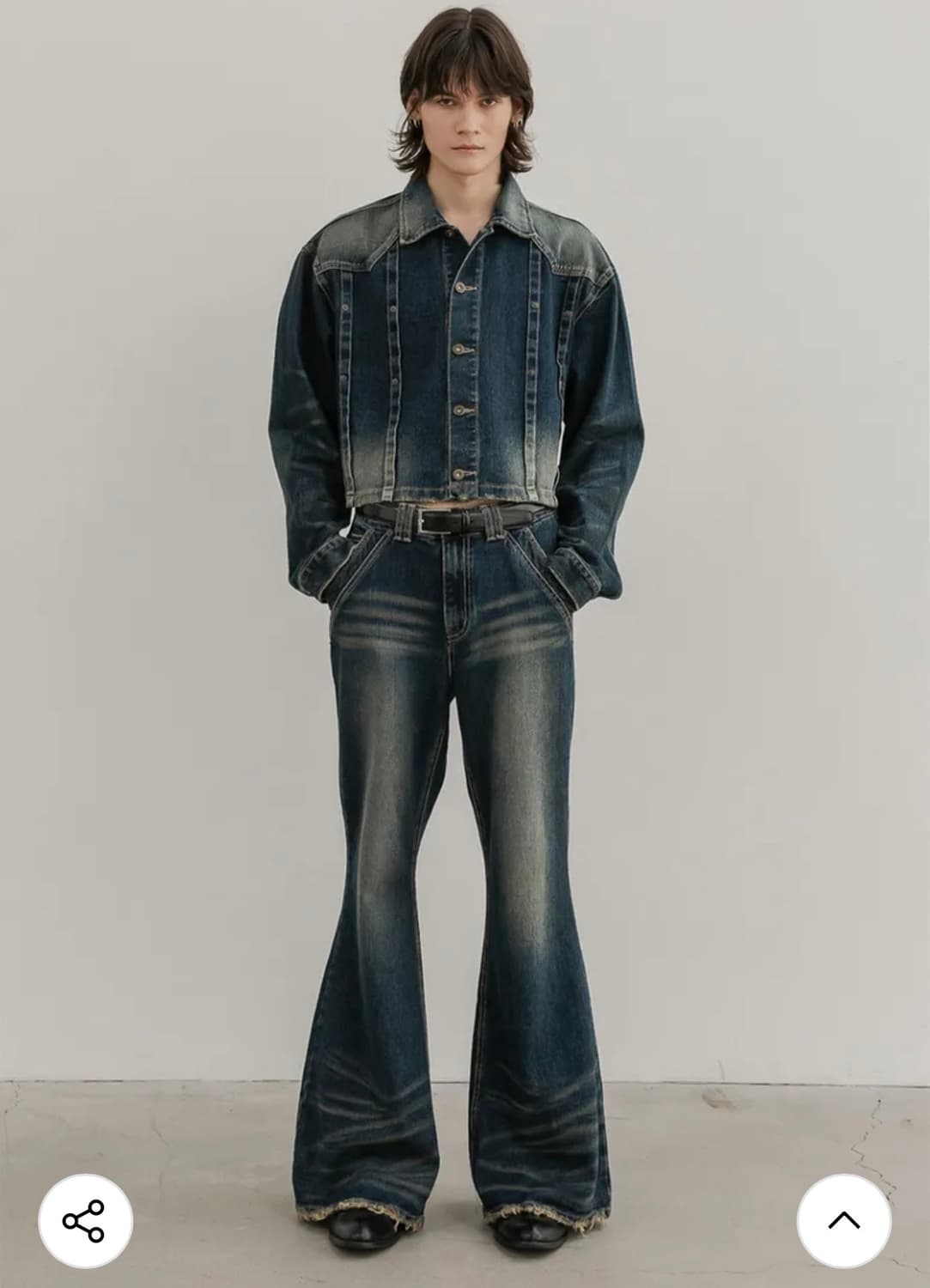 esc studio wrinkled washing 부츠컷 데님 팬츠 2 상품이미지2