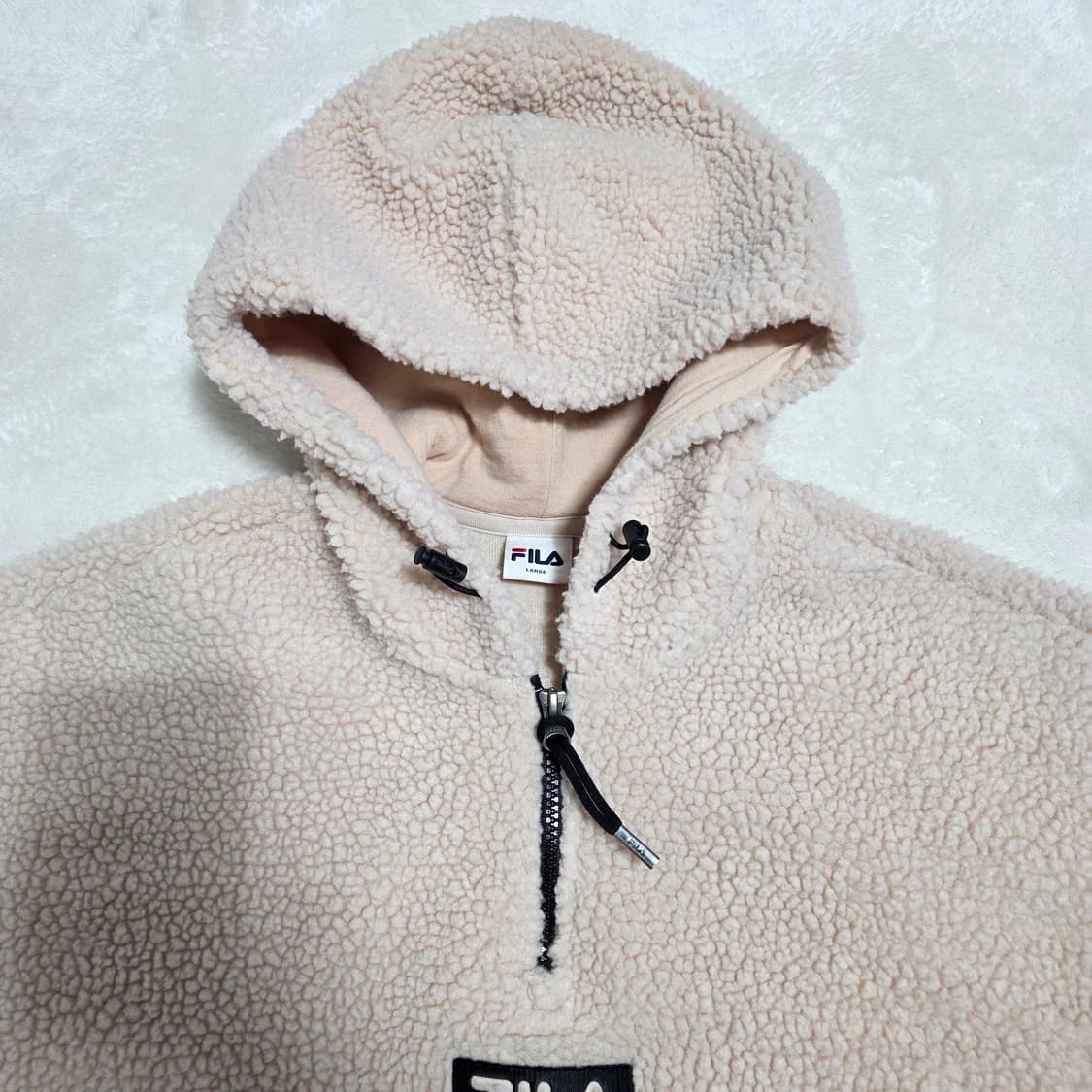 (L)휠라 뽀글이 플리스 후드티 상품이미지2