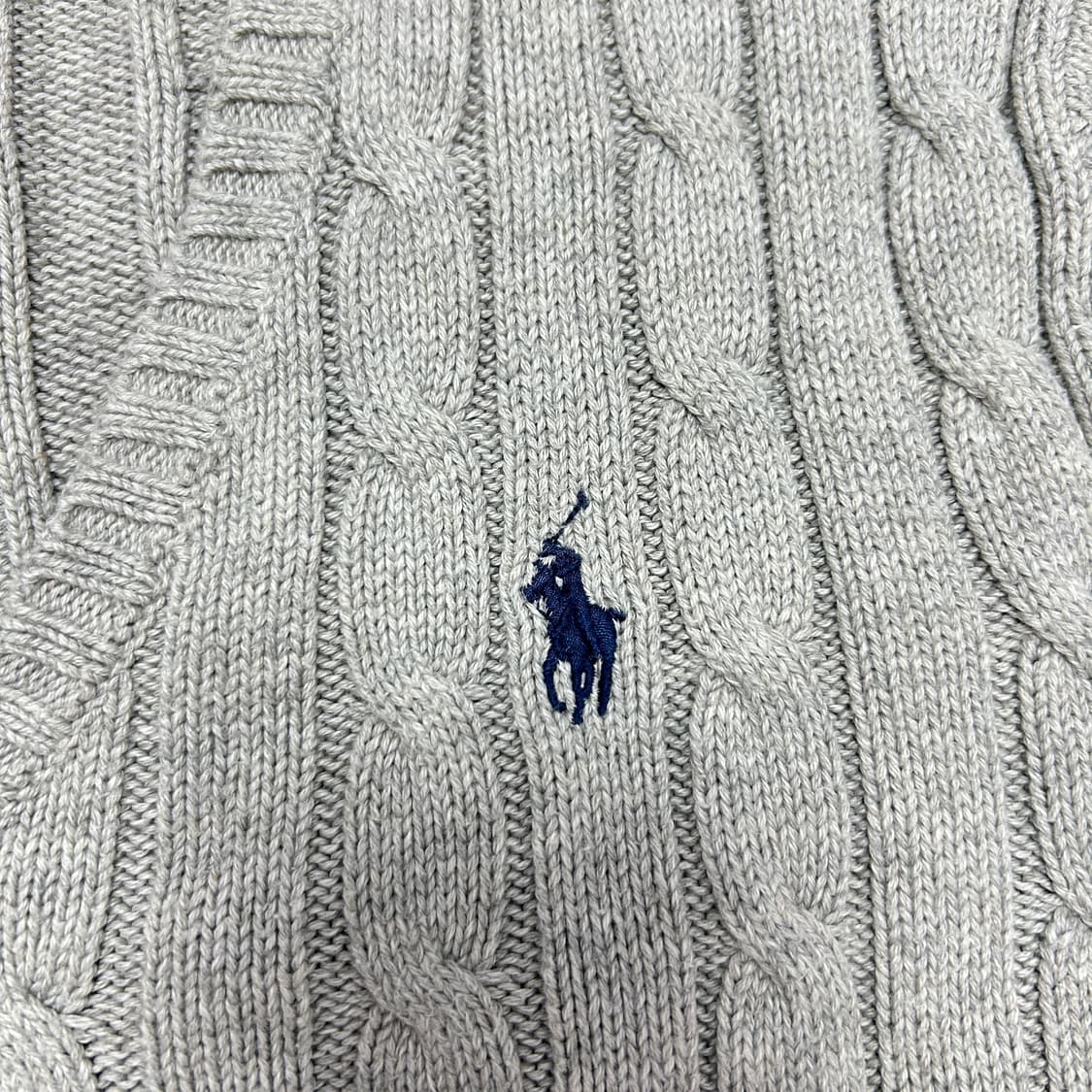 폴로 우먼스 그레이 코튼 케이블니트(S) 상품이미지5