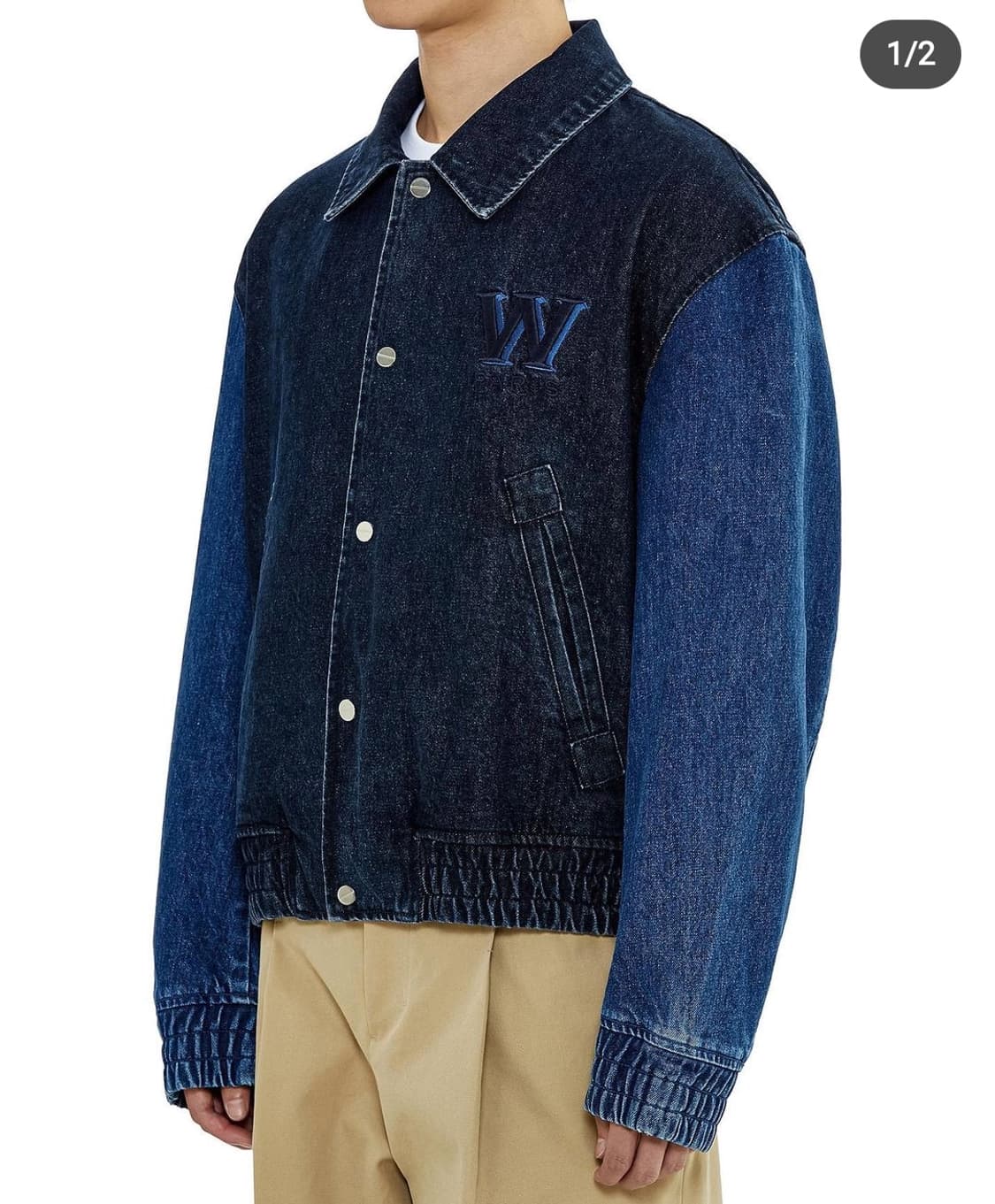 우영미 데님 바시티 자켓 상품이미지1