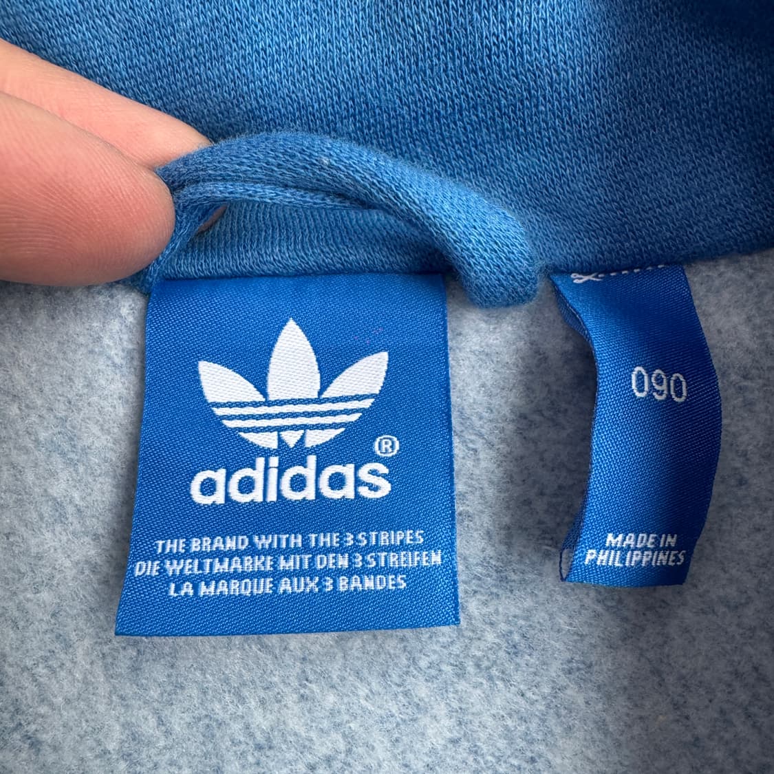 아디다스 빅로고 파이어버드 코튼 트랙탑 져지 하늘색 상품이미지5