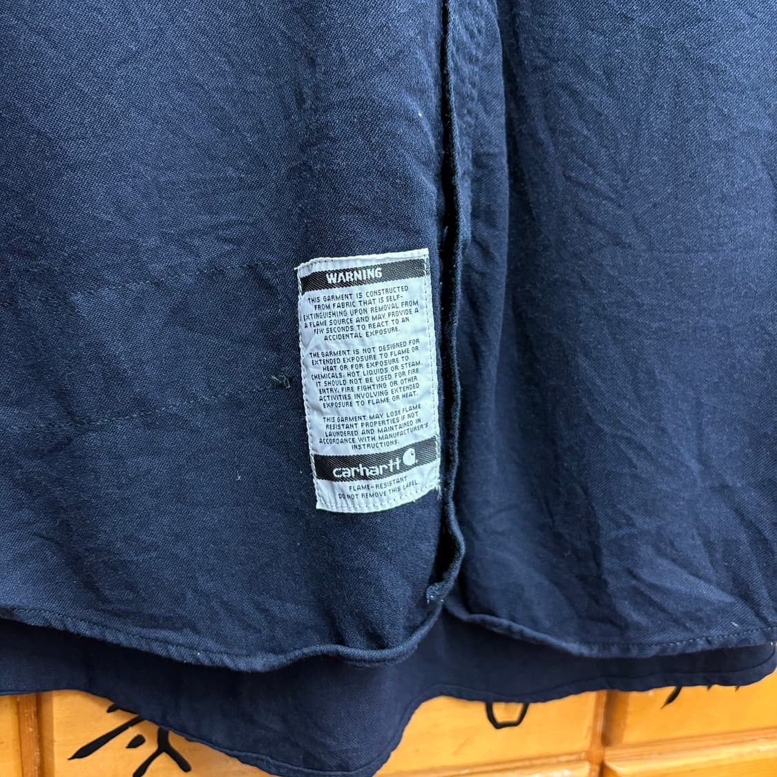 (L) 칼하트 FR 자수 다크 네이비 워크 셔츠 made in USA 상품이미지4