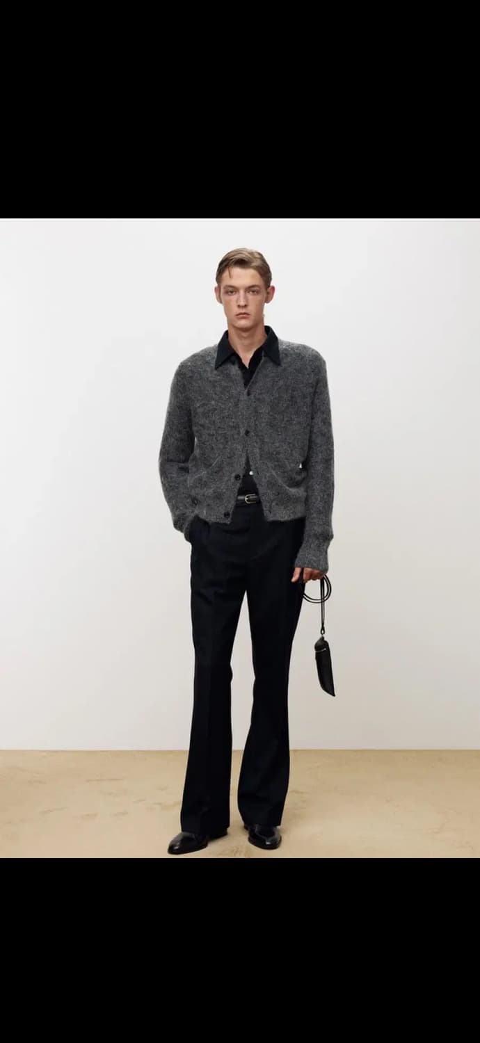 토니웩 울 모헤어 가디건 멜란지 그레이(L) 상품이미지1