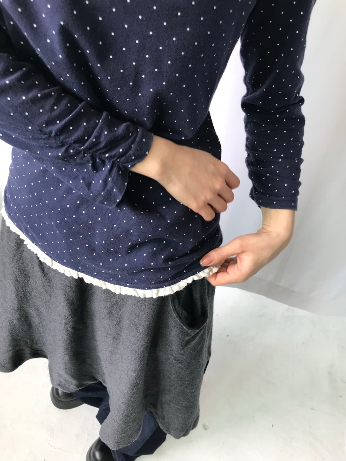 ⊹ Dot Lace Long Sleeve Top 상품이미지4