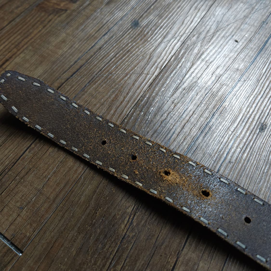 빈티지 더블 스티치 카우하이드 레더 웨스턴 버클 벨트 상품이미지4