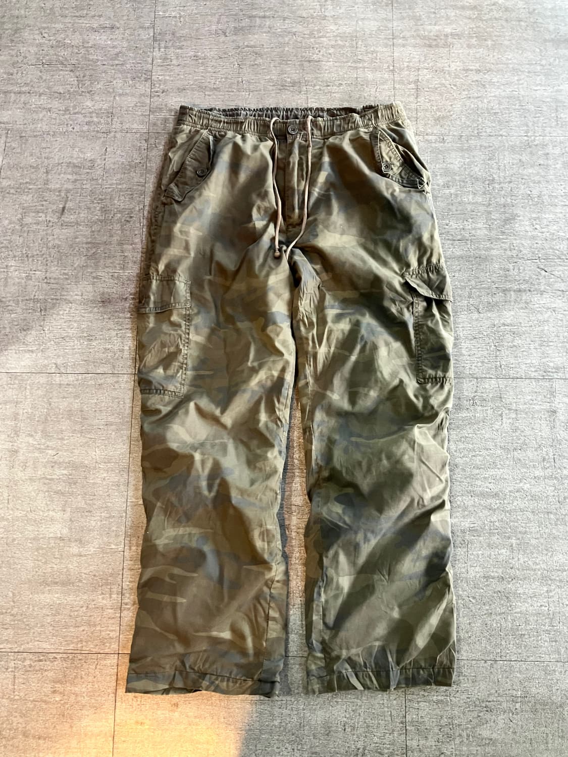 일본빈티지 Villand 올드스쿨스트릿 밀리터리카모 카고패딩팬츠 상품이미지1