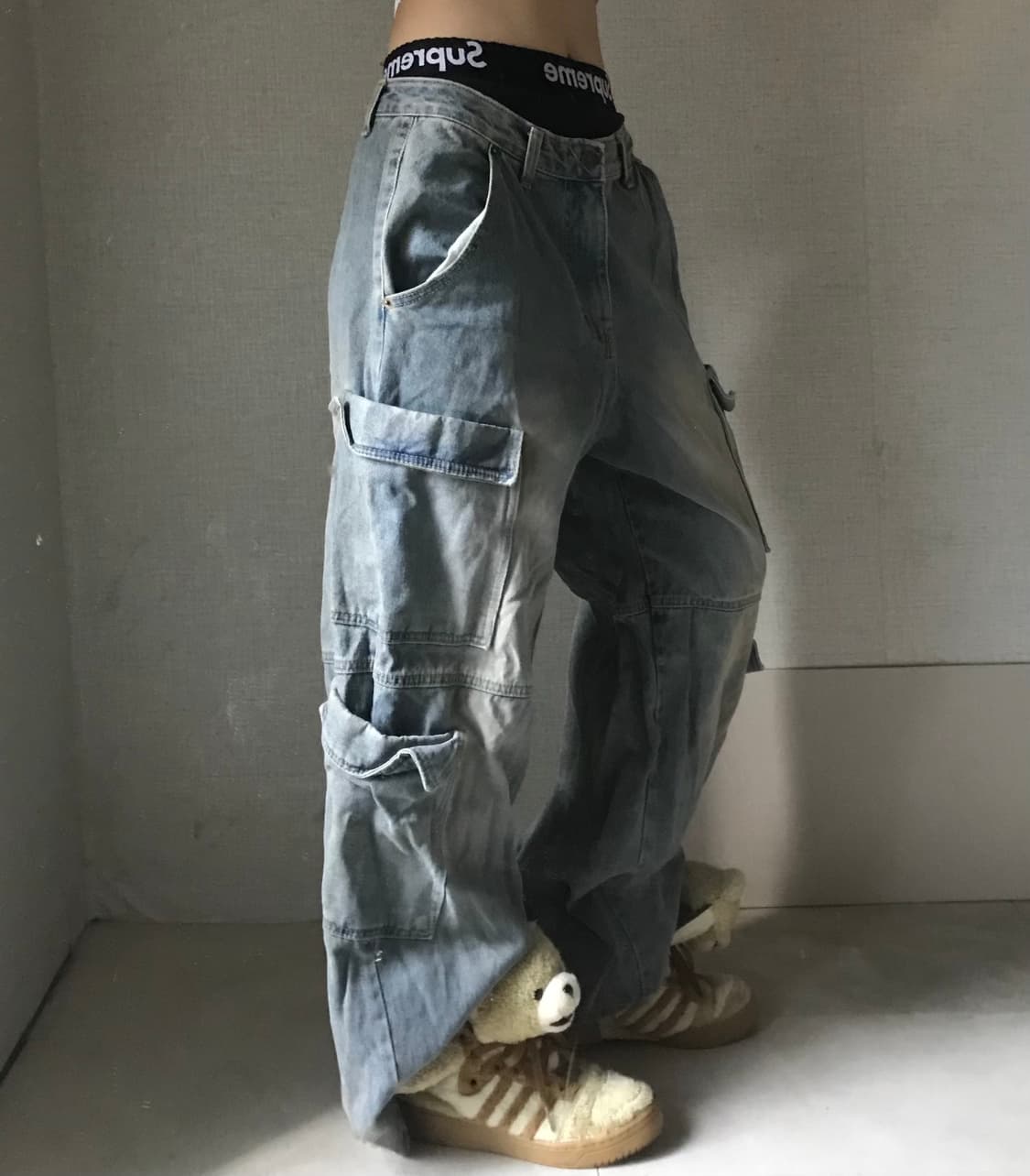 빈티지 멀티포켓 데님카고팬츠 상품이미지4