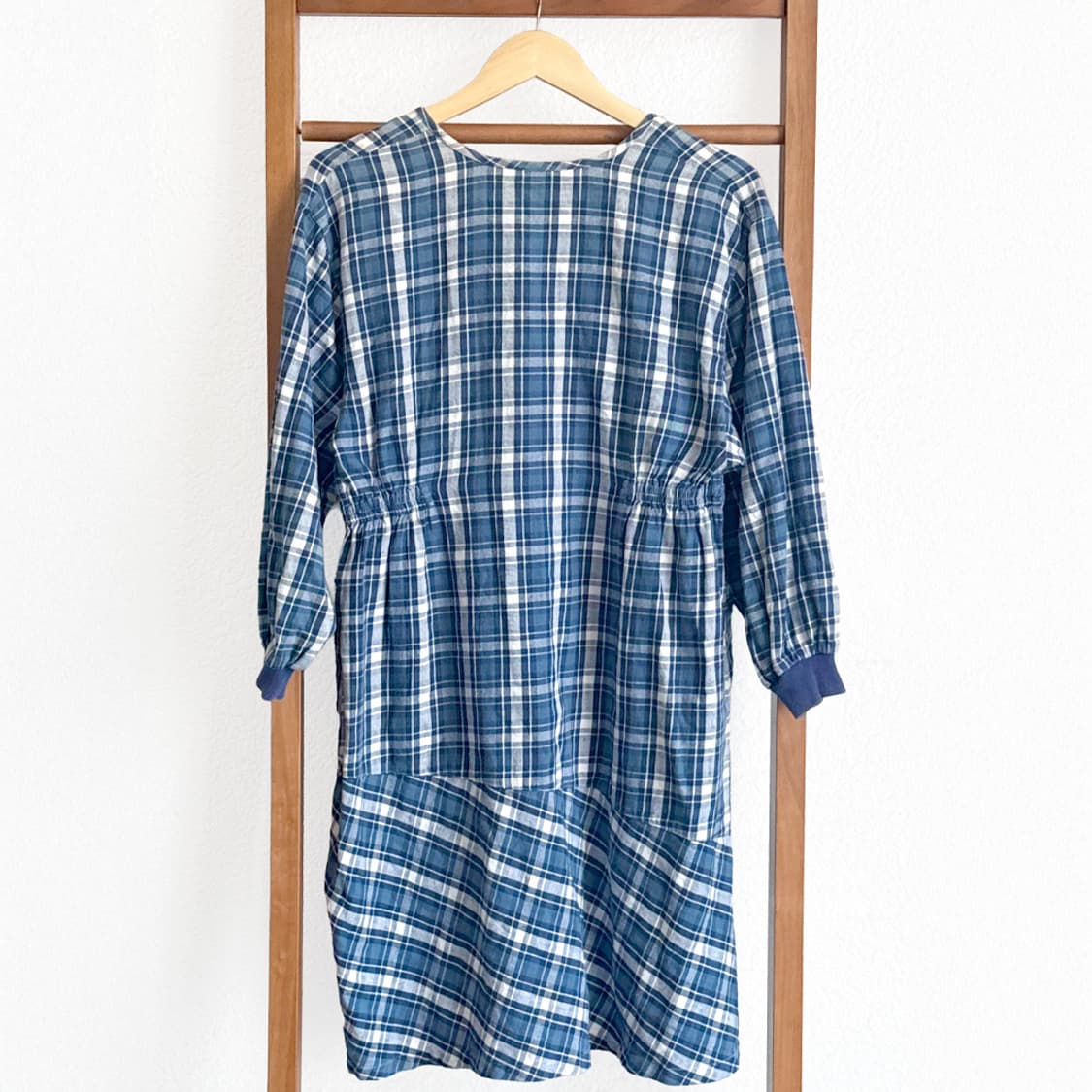 블루 코티지 체크 원피스 상품이미지8