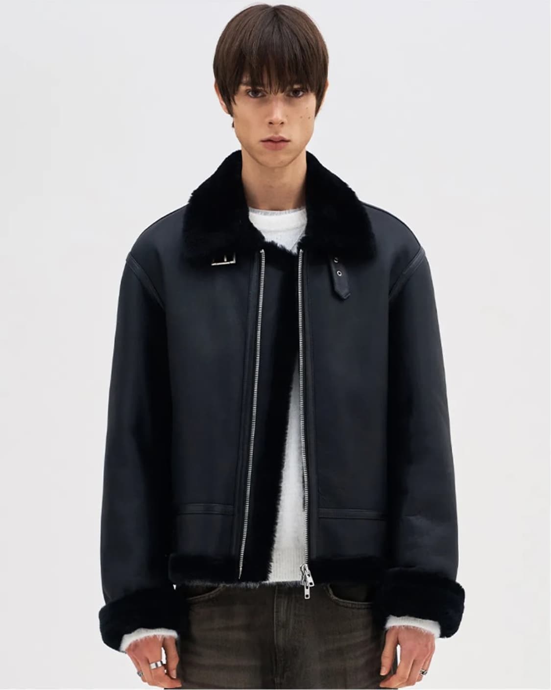 (새상품/택O) 도프제이슨 오버사이즈 리얼 무스탕 블랙 XL 판매 상품이미지6