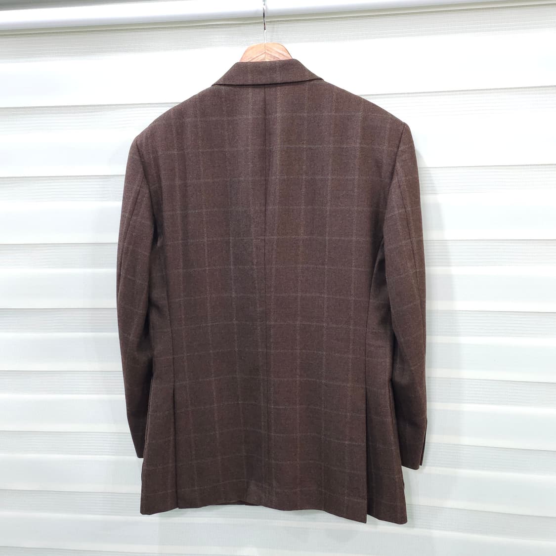 JAPAN 빈티지 체크울 3버튼 블레이져 자켓- L 상품이미지5