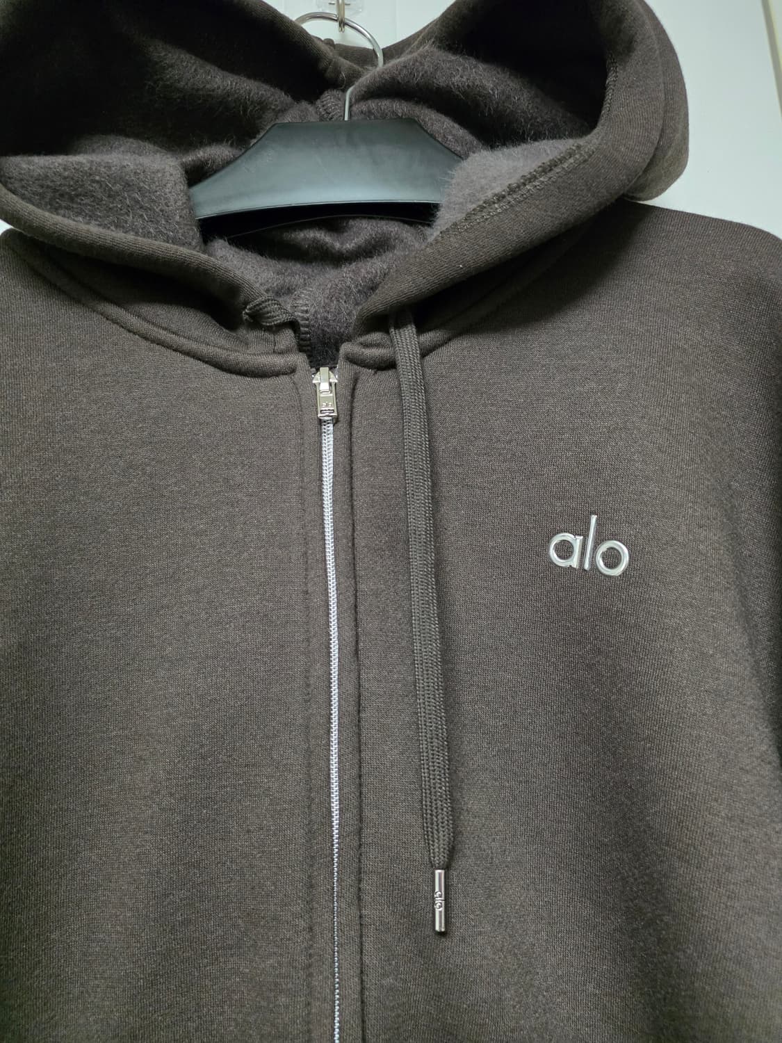 알로 브라운 색상 기모 후드집업 상품이미지2