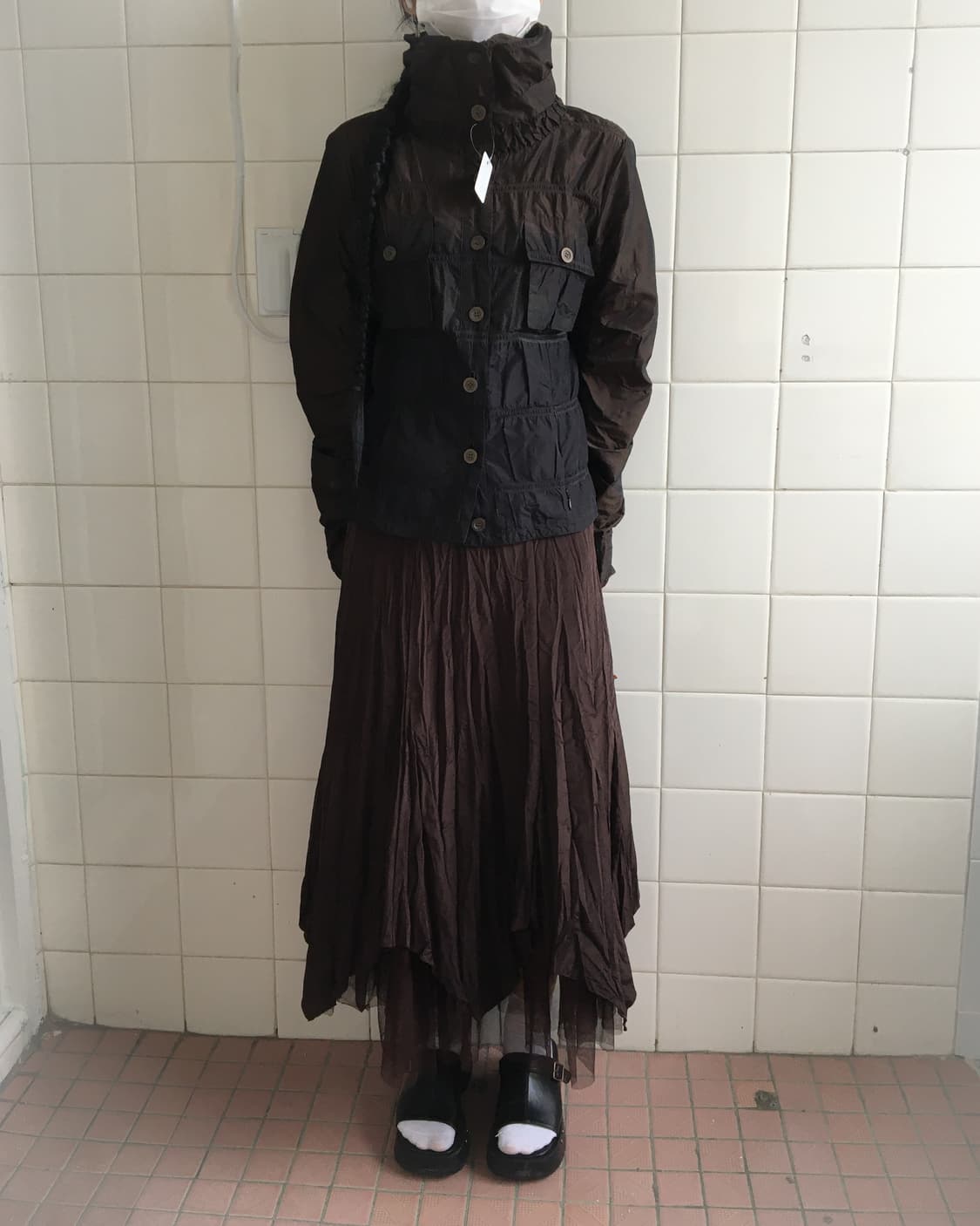 Unbalanced pleats skirt 상품이미지6