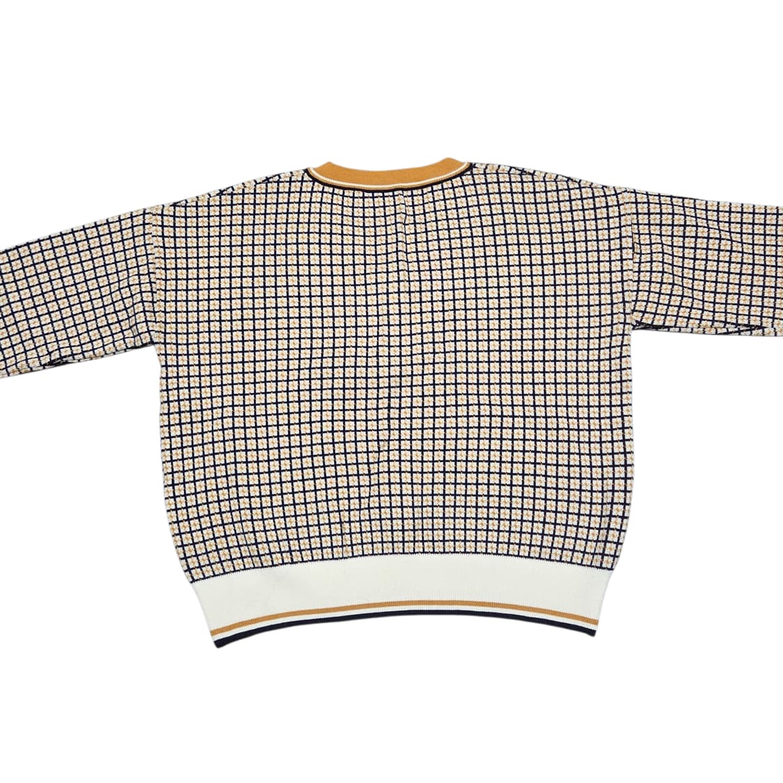 빈티지 클래식 격자무늬 V넥 니트 상품이미지3