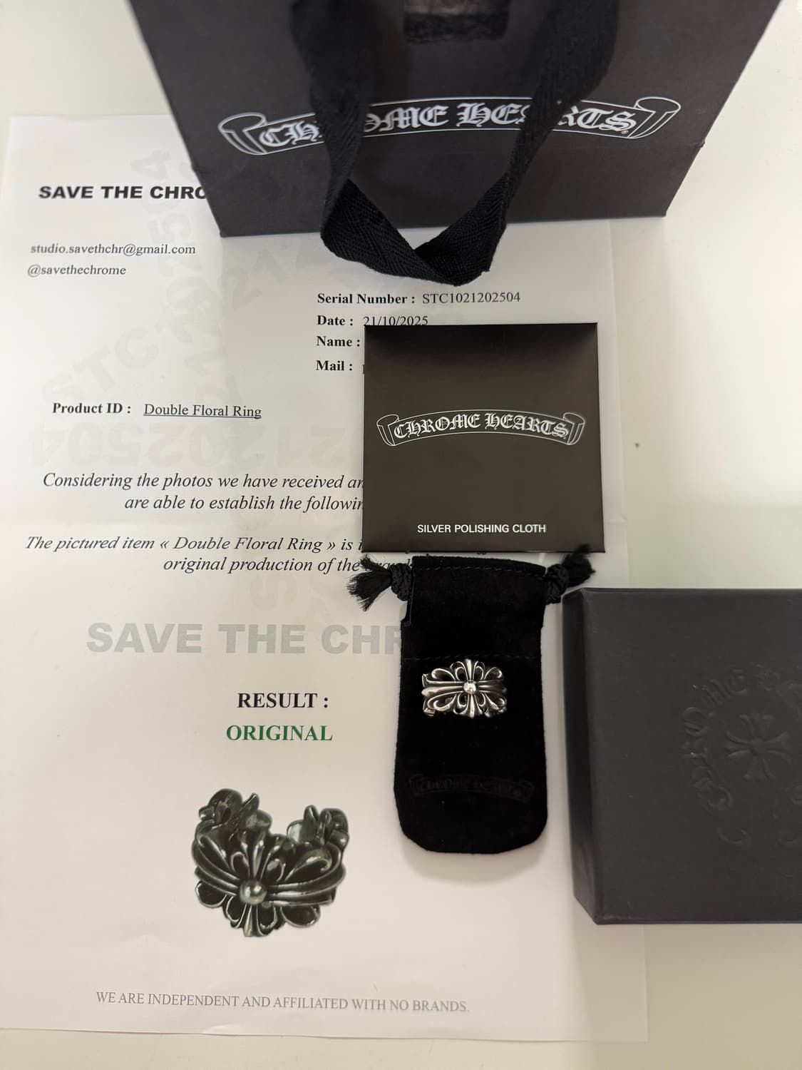 크롬하츠 더블플로랄링 US7.5 상품이미지1