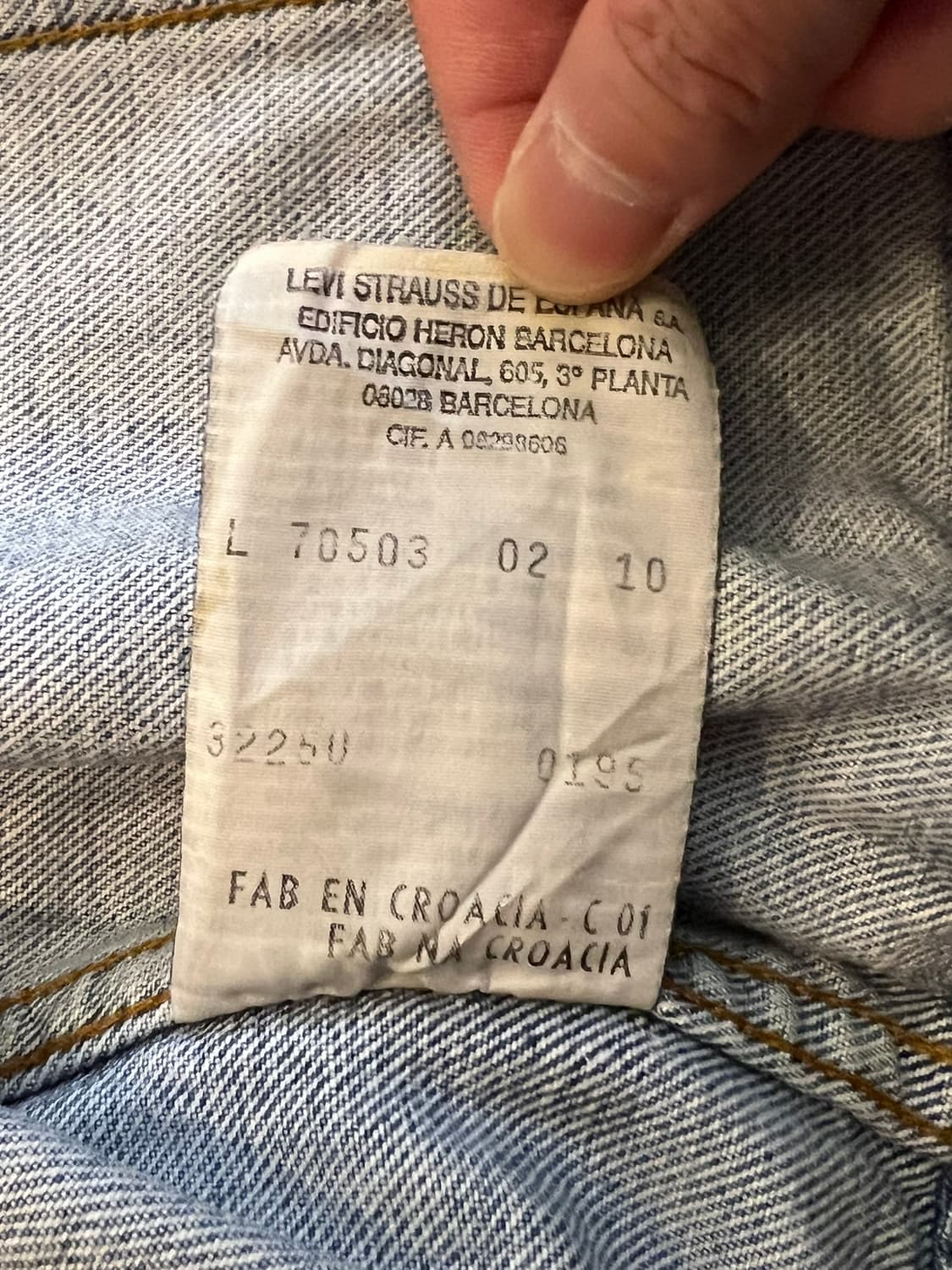 90's [L] 리바이스 빈티지 데님 트러커 자켓 유럽 타입3 상품이미지9