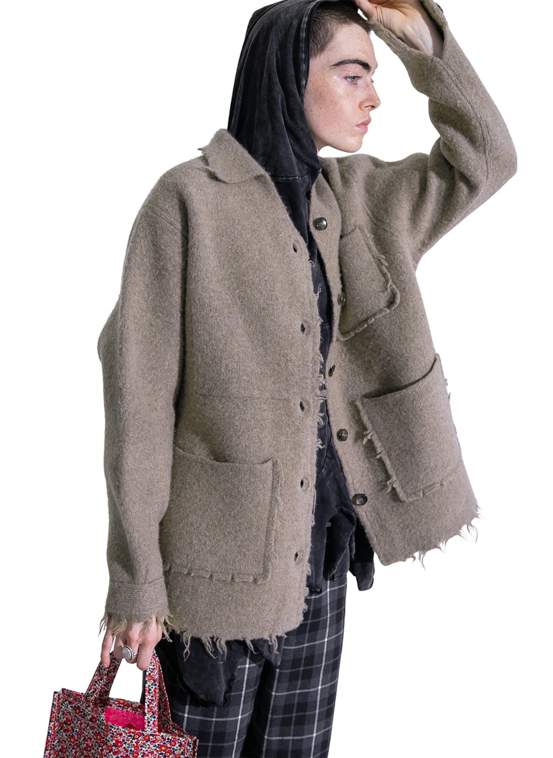 [F]퍼버즈 25fw Crash 니트 코트/베이지 상품이미지2