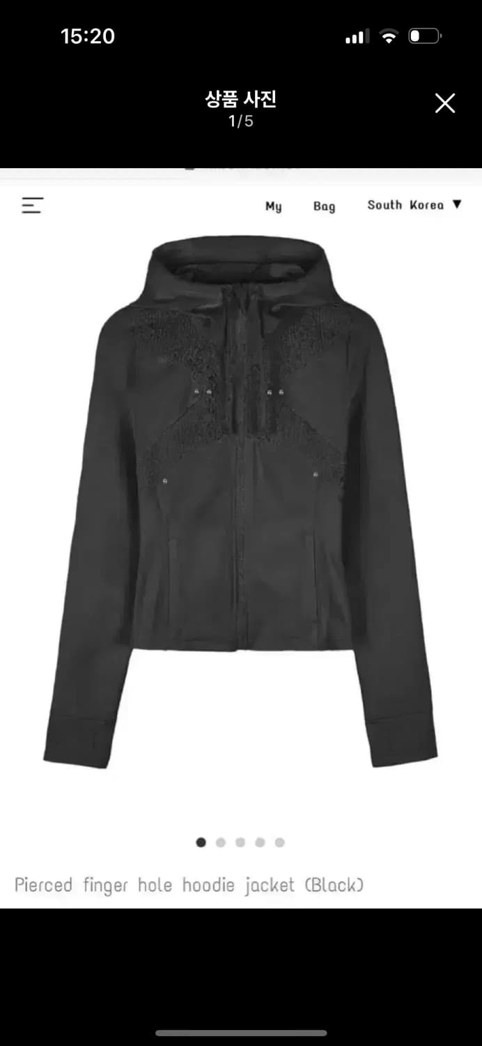 본네 bonnae 피어스드 홀 집업 블랙  상품이미지1