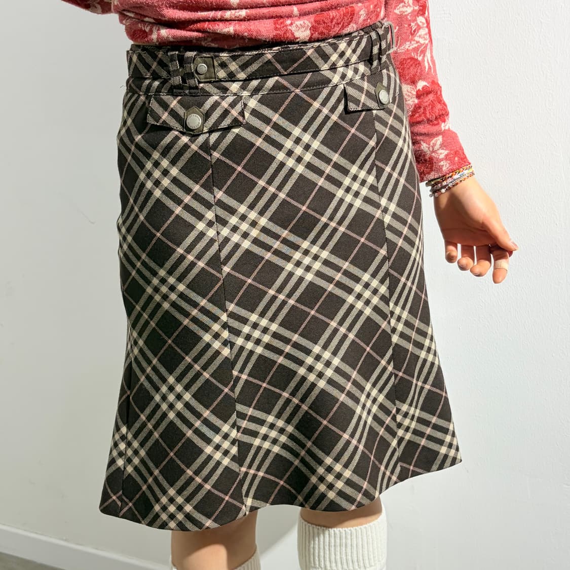 버버리 초코 브라운 미디 스커트 상품이미지1