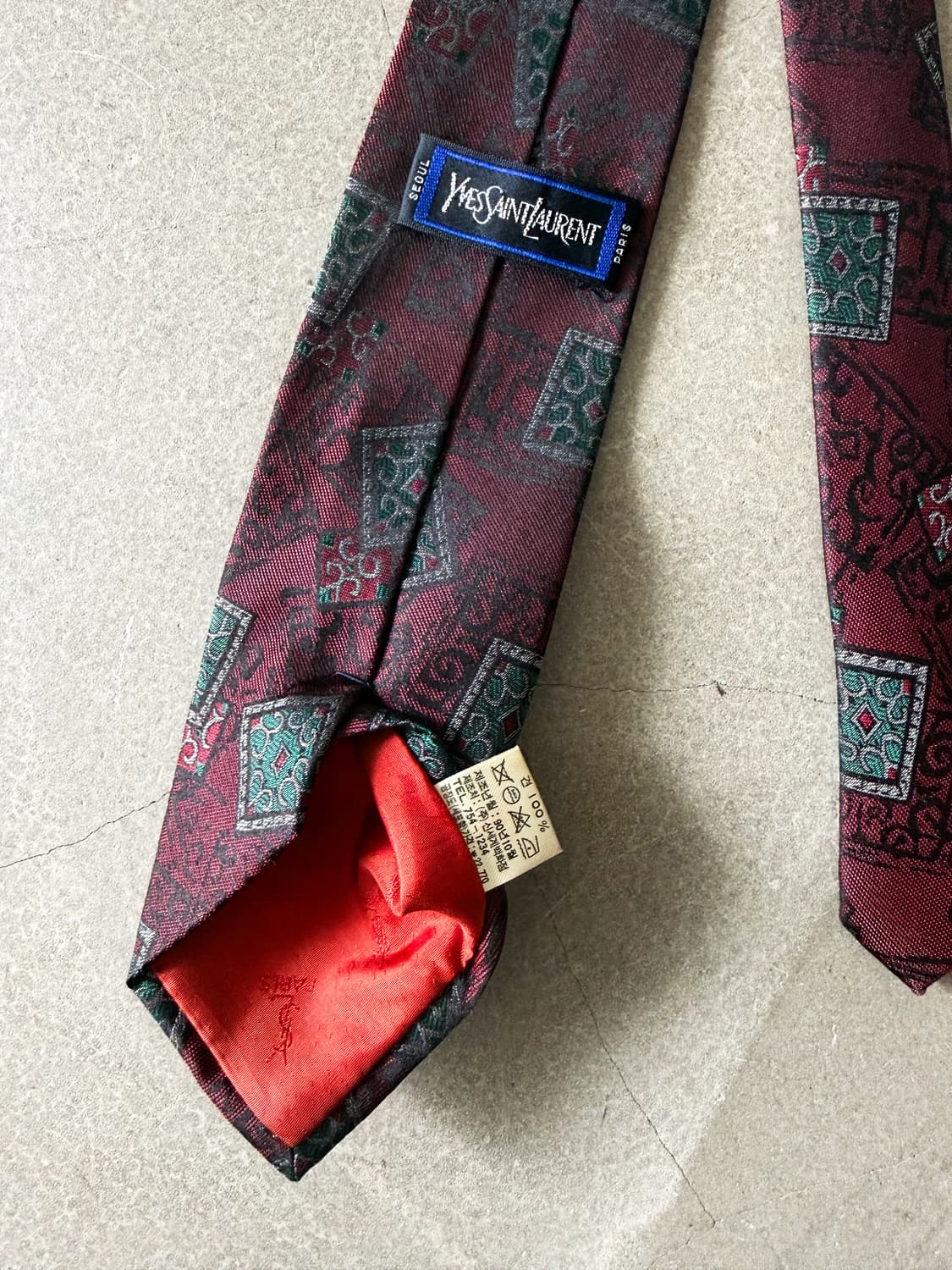90s Yves Saint Laurent Silk Tie 상품이미지4