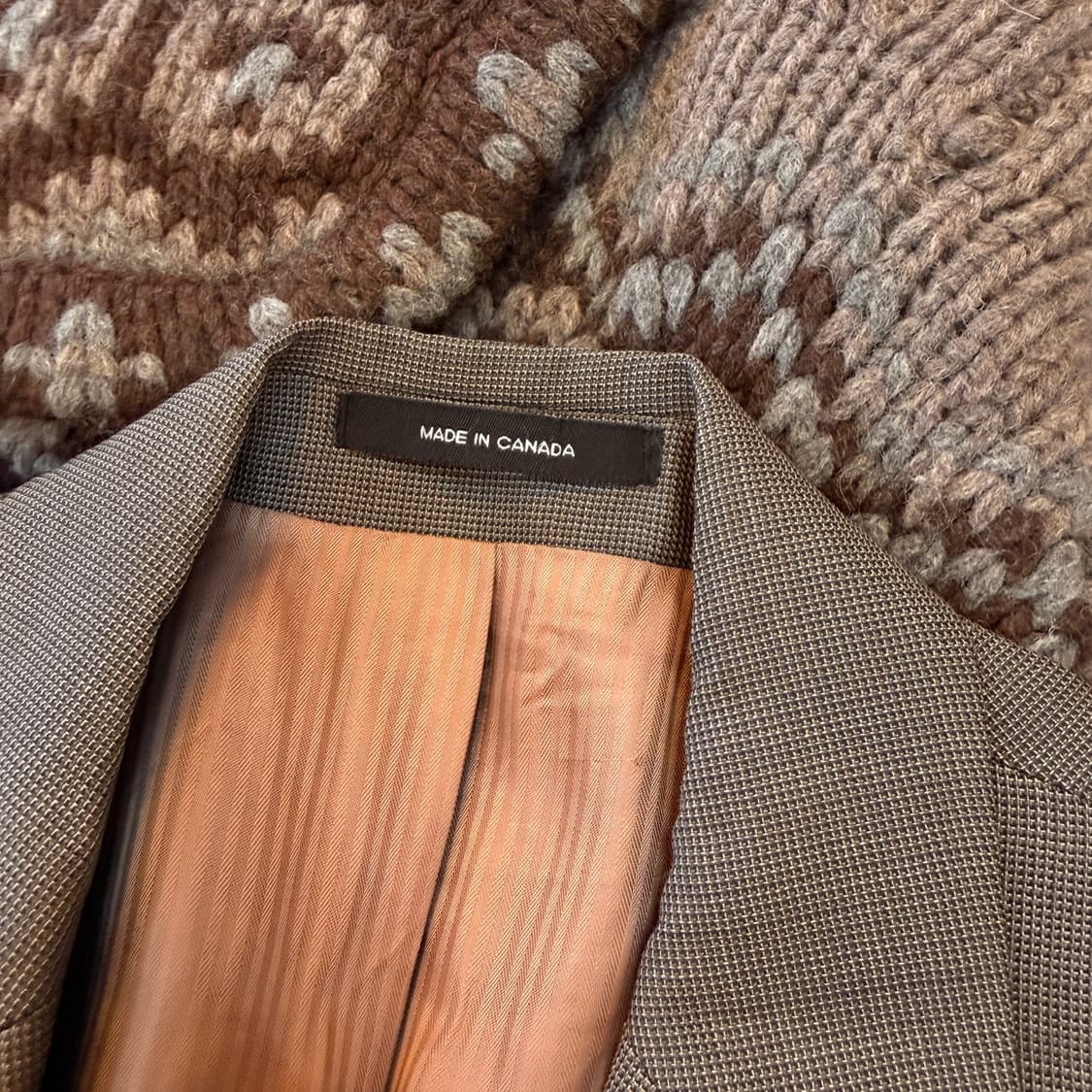 캘린 클라인 퓨어 뉴울 원단 스트라이프 원단 블레이저 자켓 L 상품이미지3