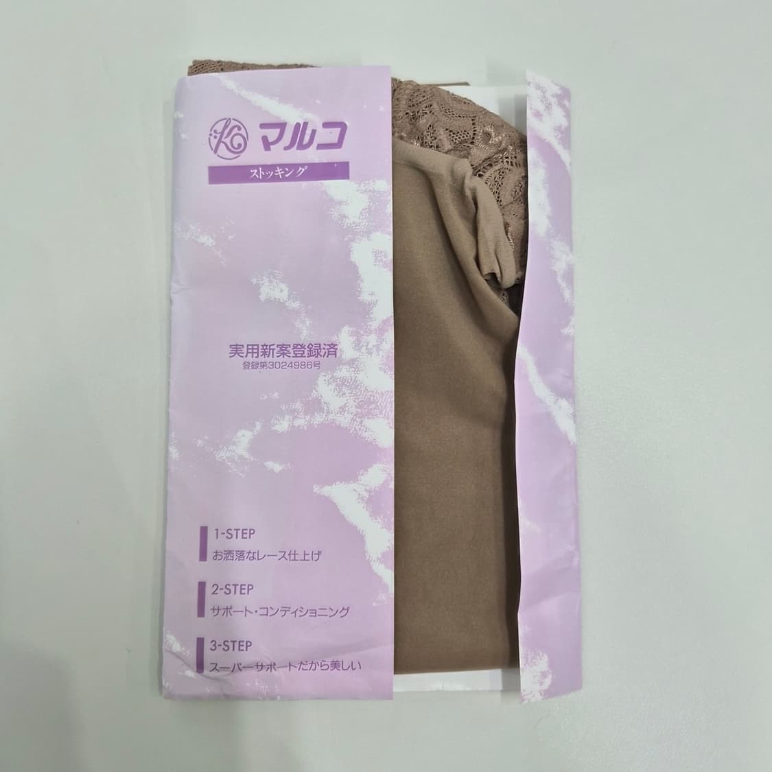MARUKO 진베이지 레이스밴드 오버니삭 스타킹  상품이미지3