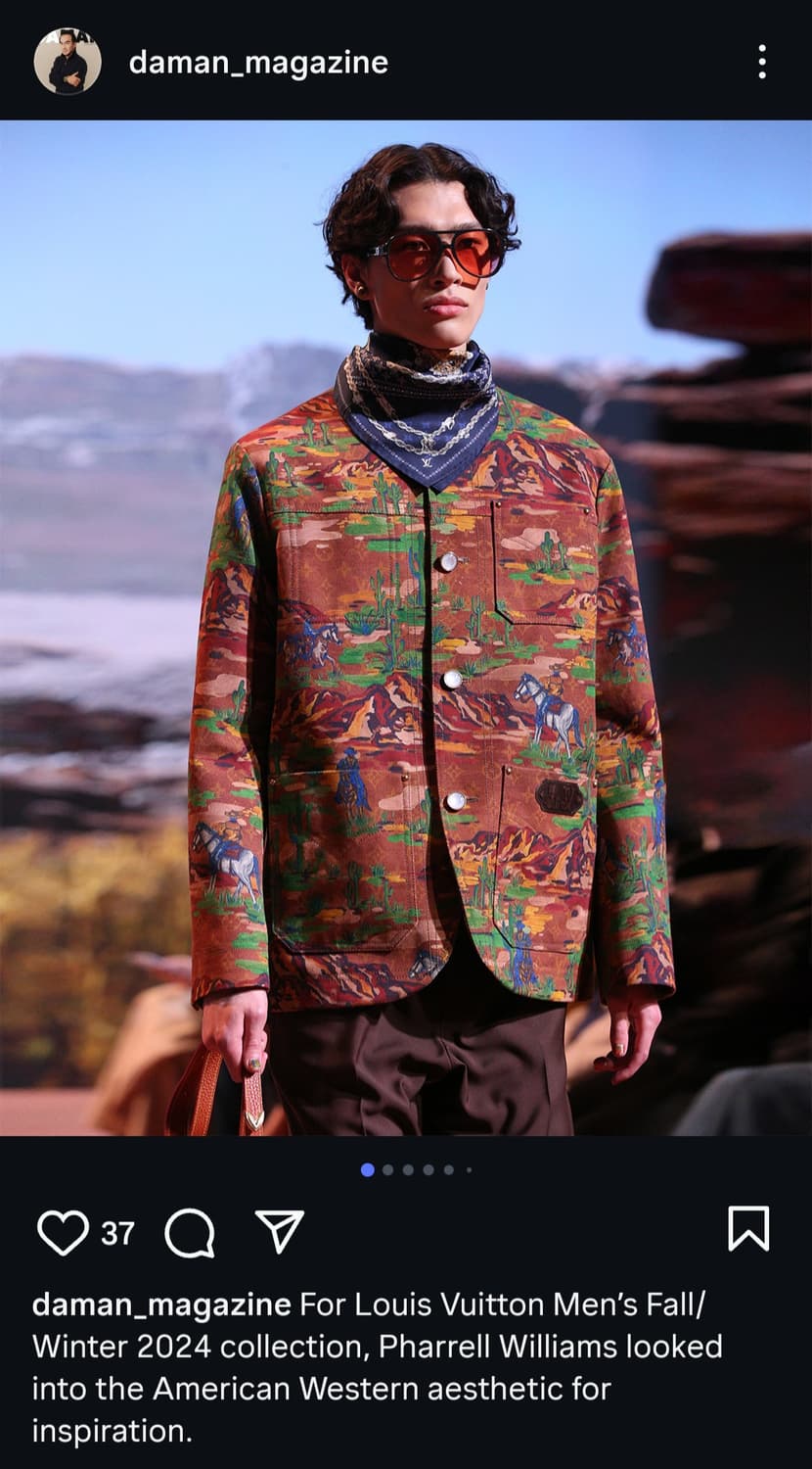 루이비통 웨스턴 컬렉션 카모플라쥬 퍼렐 카라리스 자켓 상품이미지1