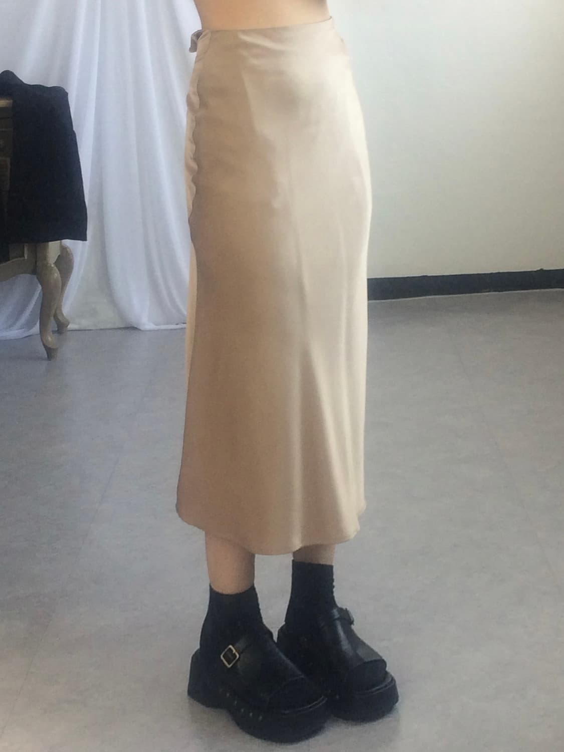 Glossy long skirt 상품이미지7