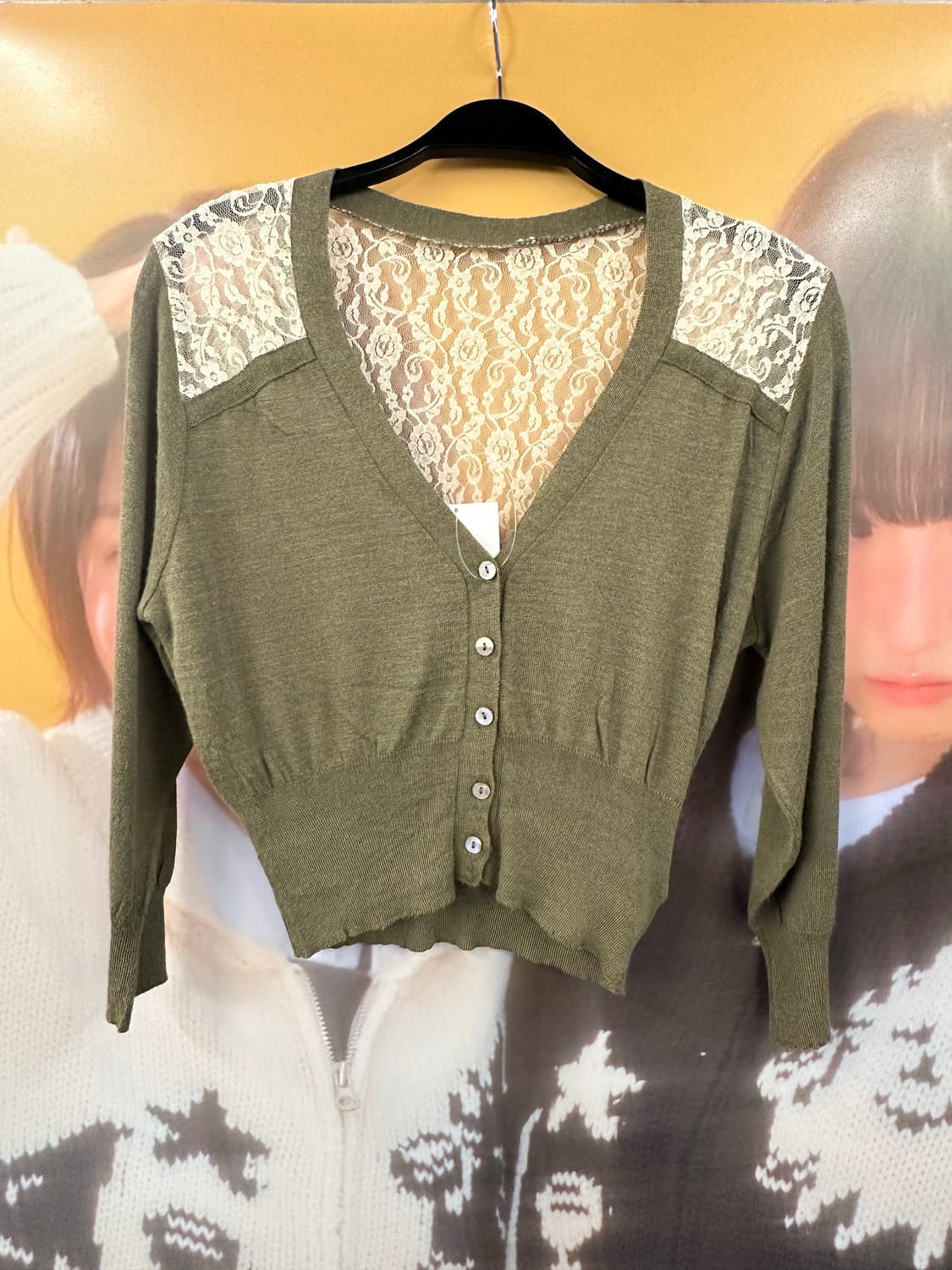 VINTAGE 빈티지 그린 레이스가디건 상품이미지1