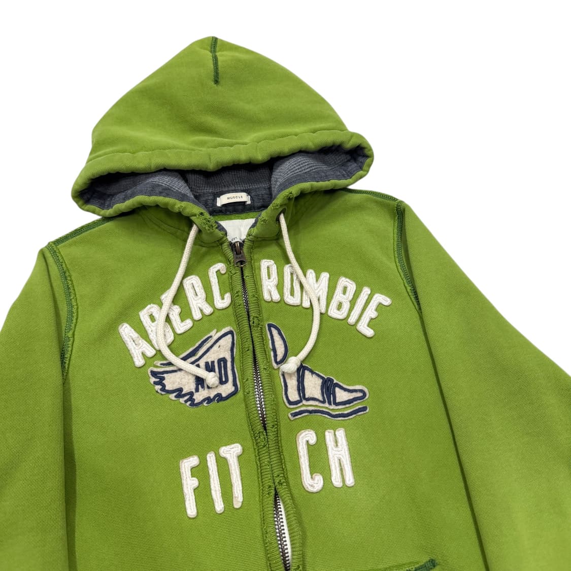 아베크롬비 빈티지 양홍원 그린 데미지 그런지 Y2K 후드집업 자켓 L 상품이미지2
