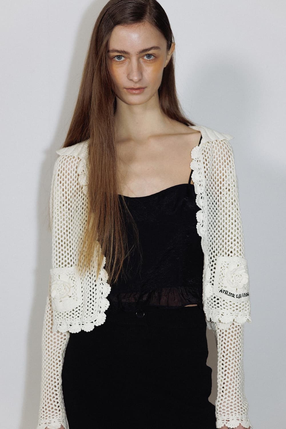 아뜰리에에디션 플라워 크로쉐 코튼 가디건 아이보리 상품이미지1