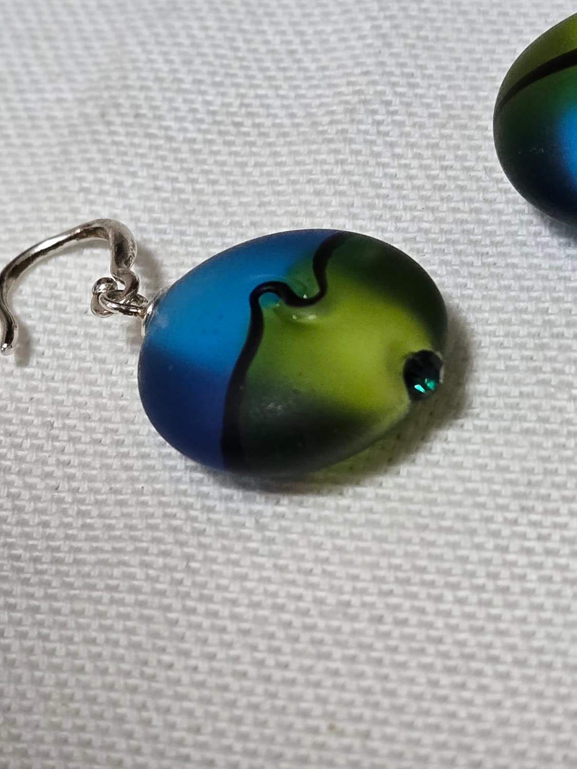 유럽 아틀리에 감성 아트글라스 실버 귀걸이 상품이미지8