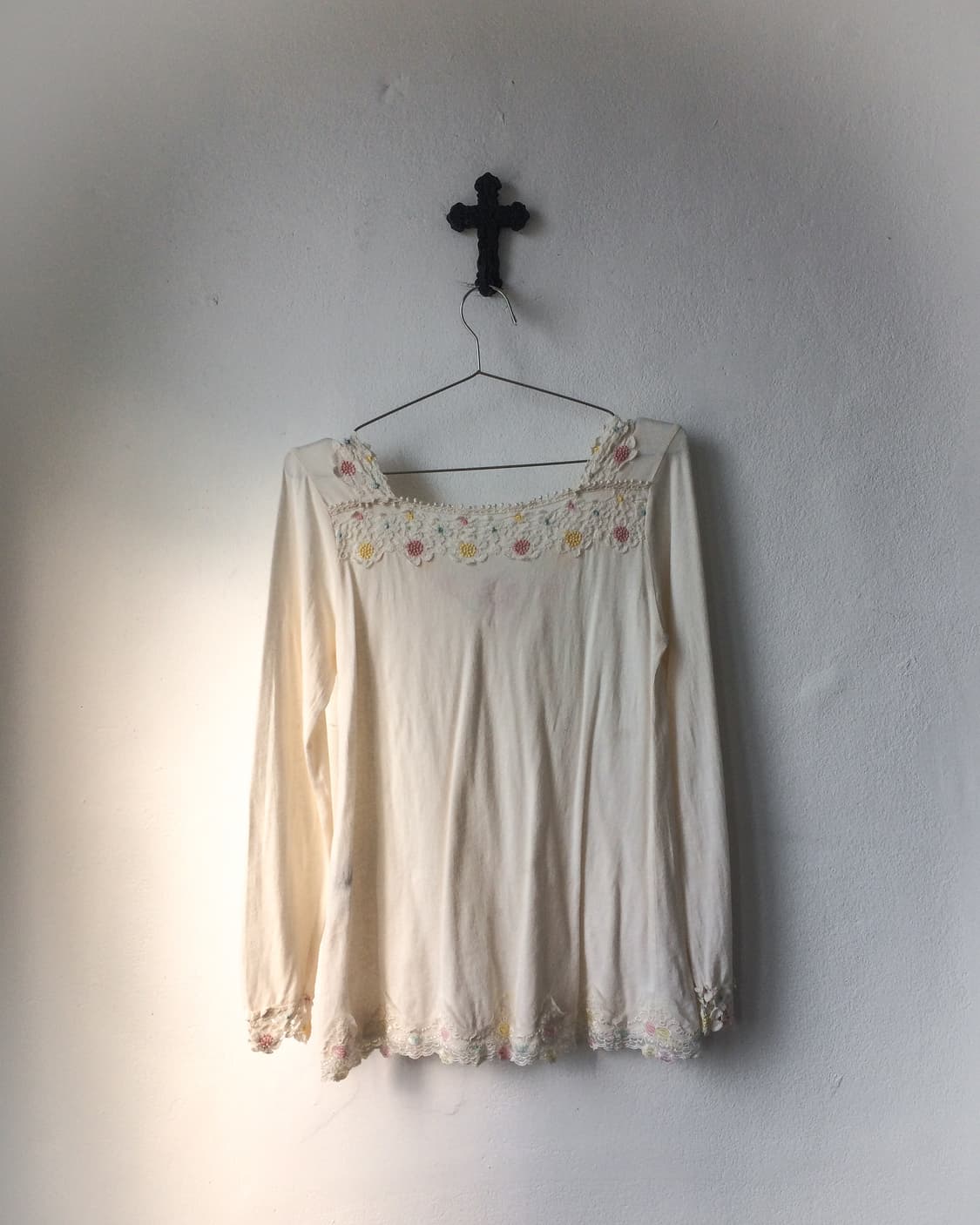 Flower lace trimming sleeve 상품이미지5