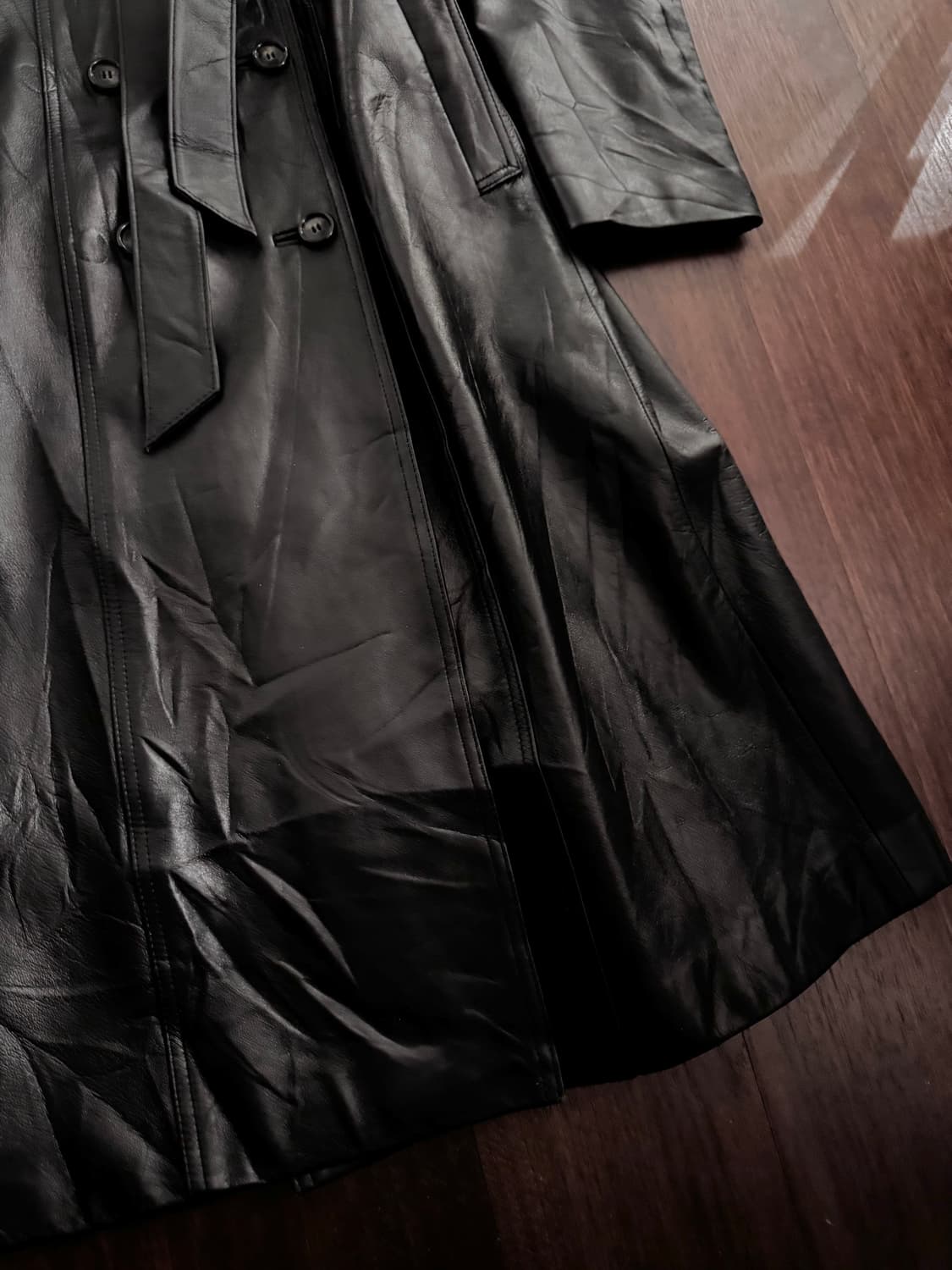 지아니 발렌티노 양가죽 롱코트 가죽 코트 상품이미지3