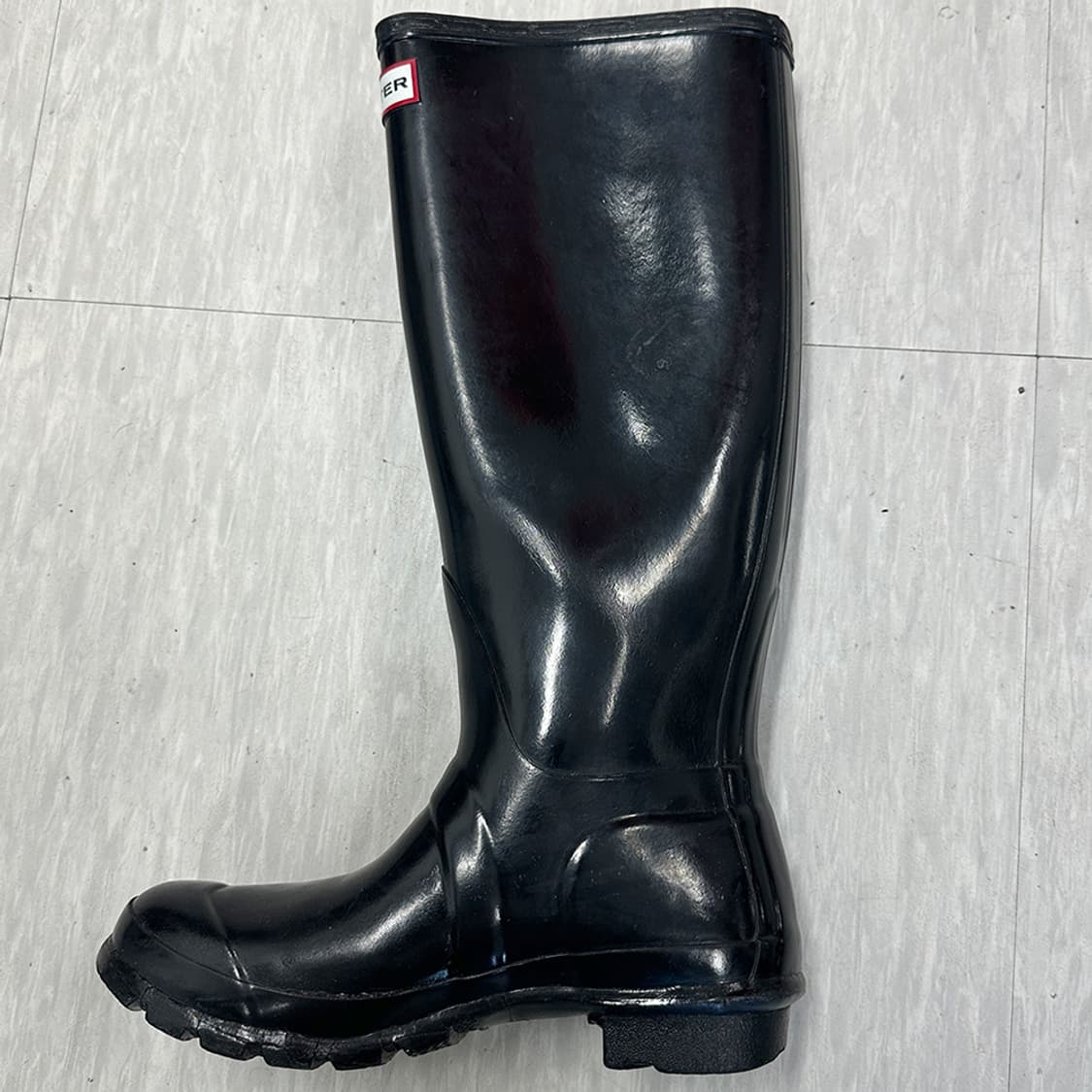 헌터 글로시 롱 레인부츠 여름 장마 에나멜 유광 블랙 여성 230mm 상품이미지3