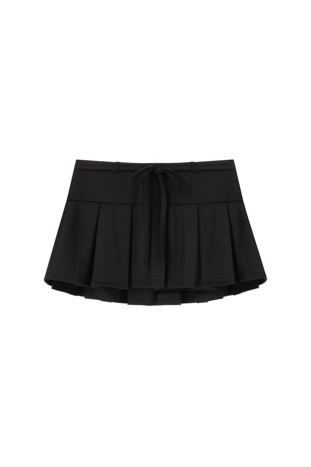 택O) 클리시어 허깅 리본 플리츠 스커트 블랙 상품이미지2