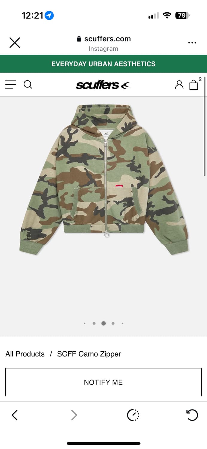 급처)scuffers 카모 후드집업 m 상품이미지1