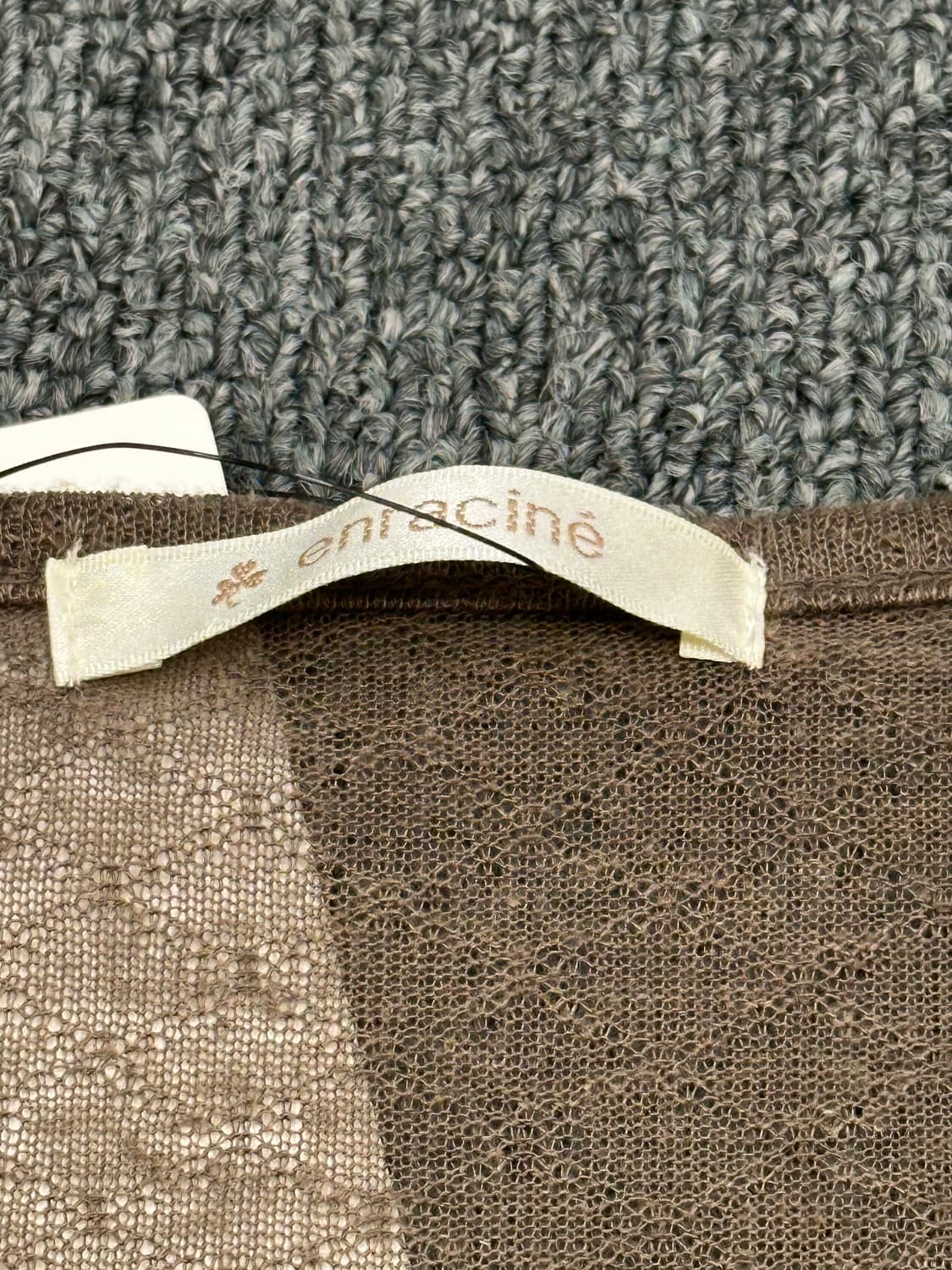 M)Japanese vintage 여성 브라운 셔링 가디건 상품이미지3