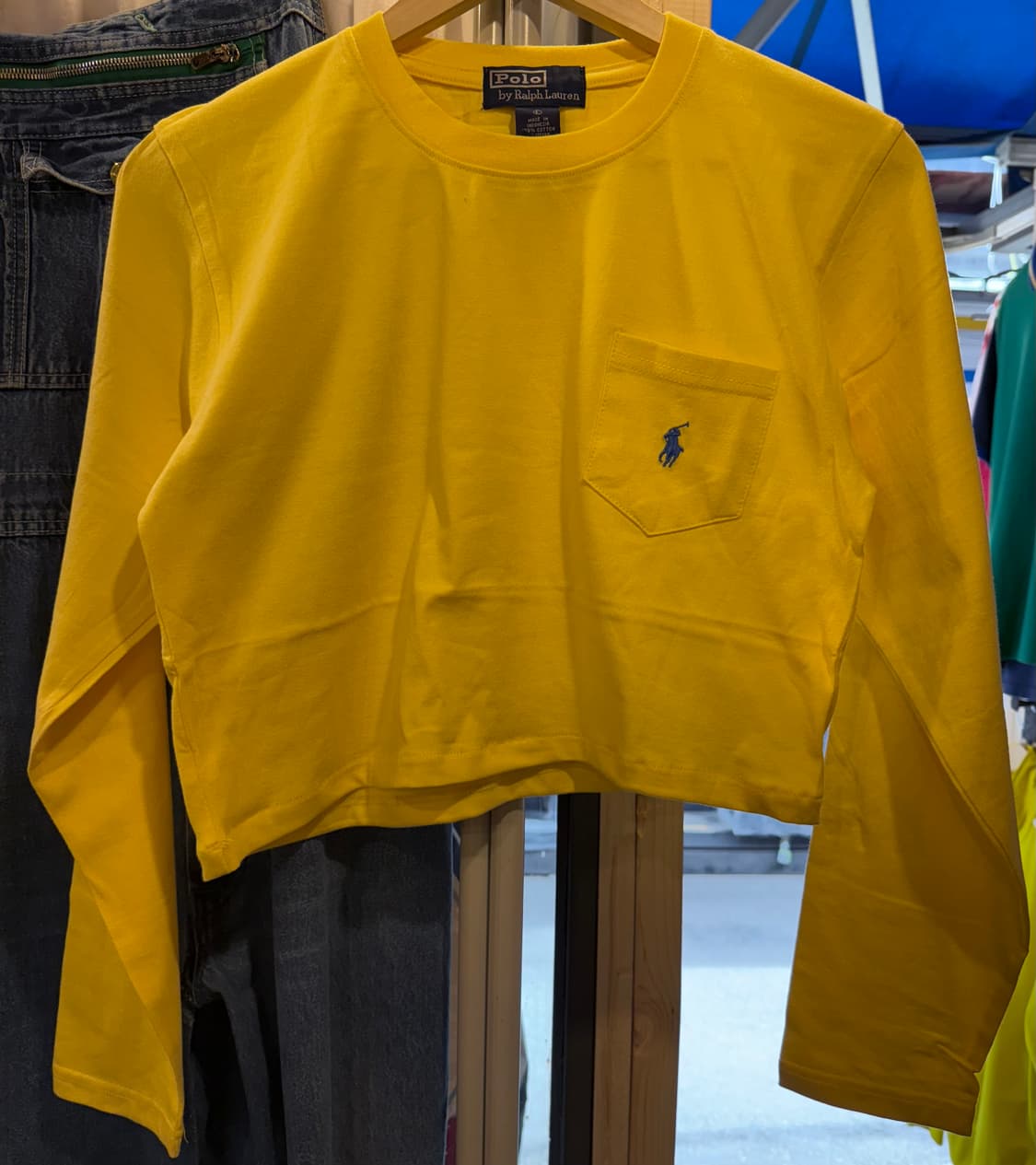 폴로 랄프로렌 블루포니 옐로우 크롭 티셔츠 상품이미지1