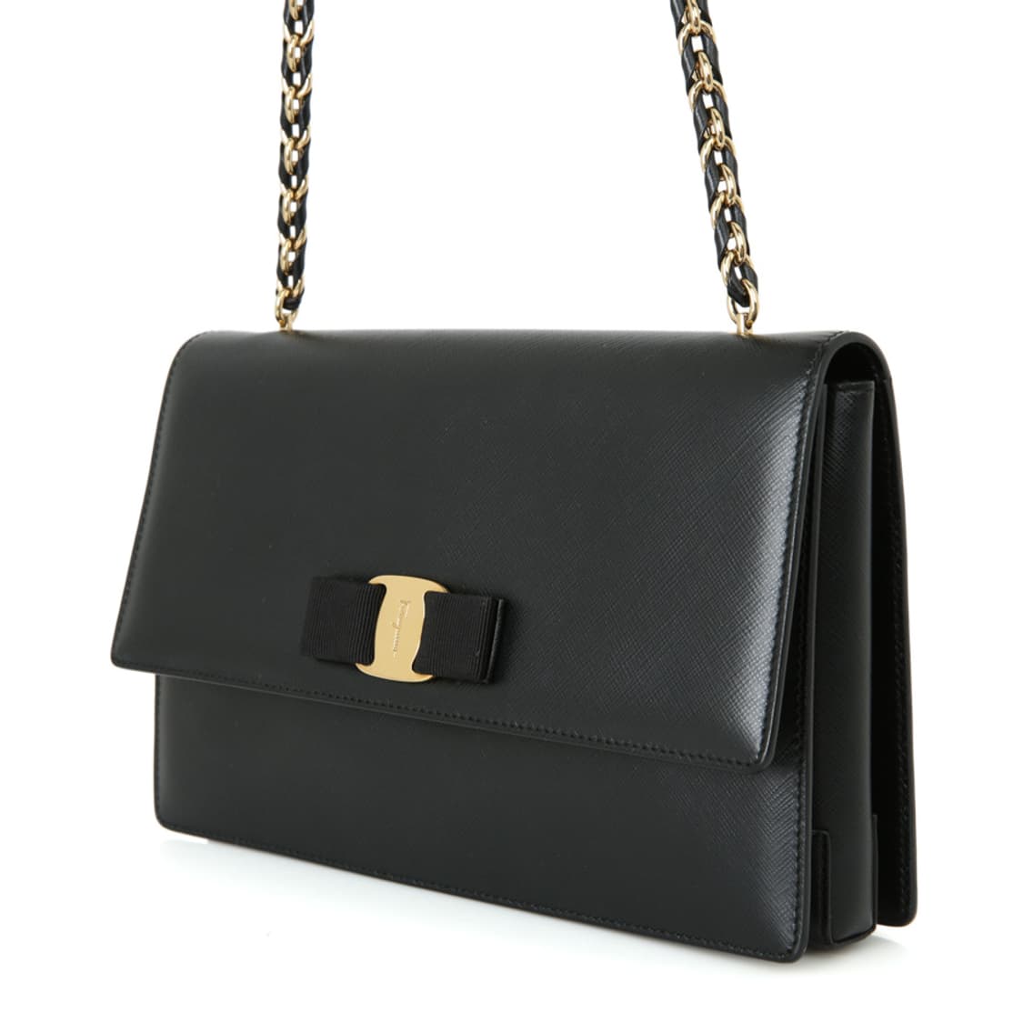 페라가모 지니백 바라 리본 체인 크로스 블랙 미니백 21-E480 상품이미지3