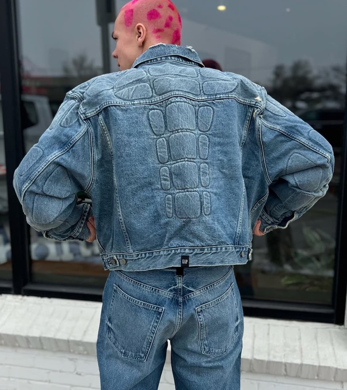 칸예 Yeezy Gap 모토 바이커 데님자켓 상품이미지1