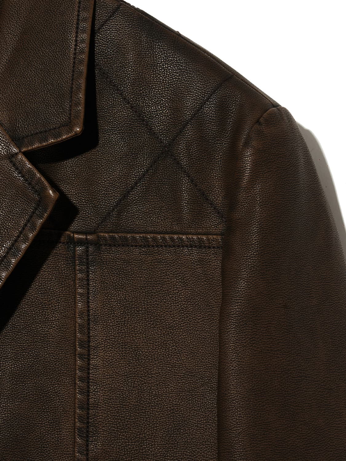 Kijun 에코 레더 자켓 다크 브라운 M 상품이미지3