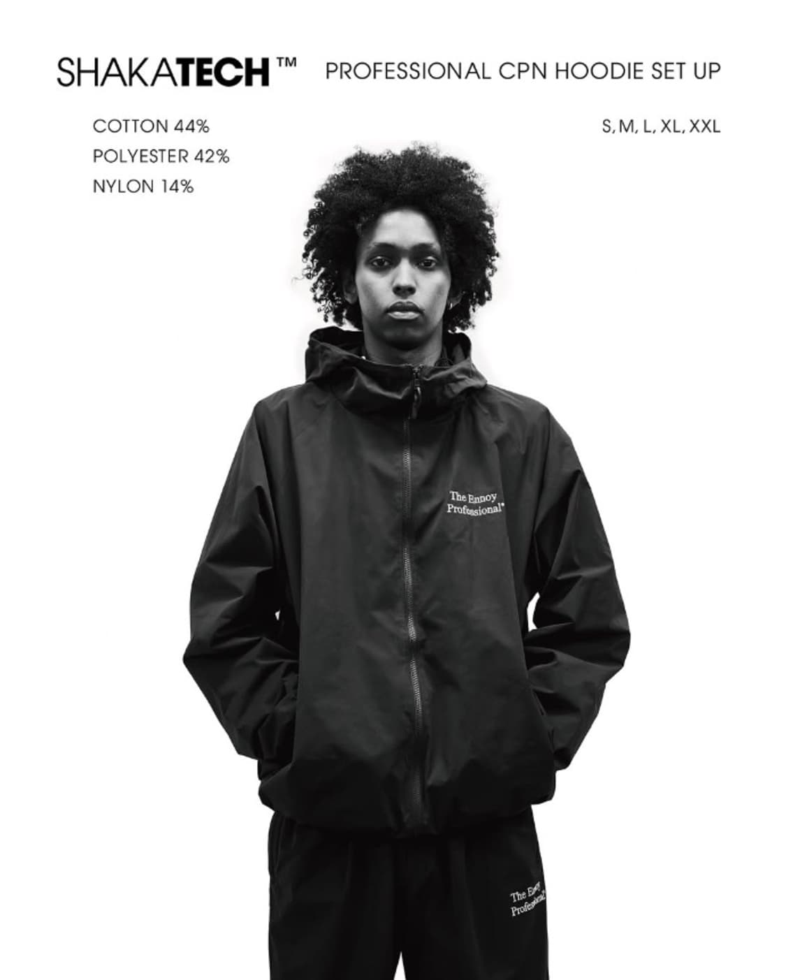 엔노이 ENNOY 2025 샤카 TECH CPN 후디 블랙 XXL 상품이미지8