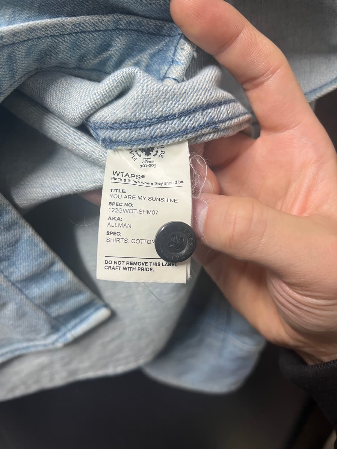 더블탭스 12AW 웨스턴 올맨 더티워싱 데님셔츠 상품이미지9