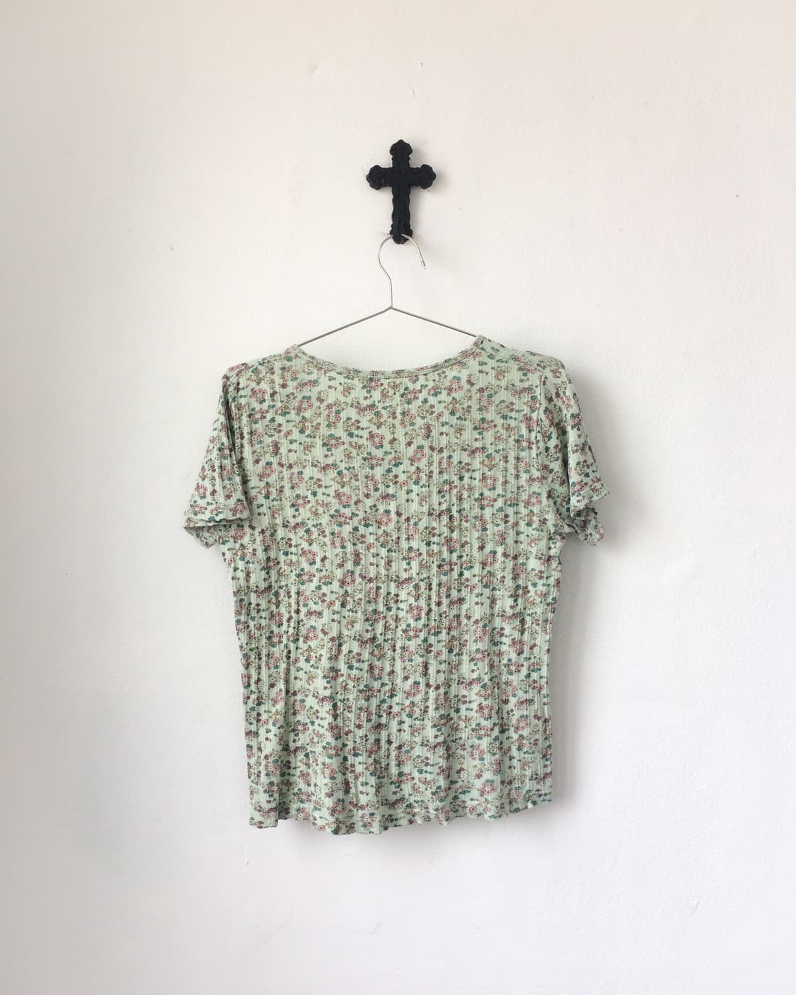 Flower pattern ribbed t shirt 상품이미지3