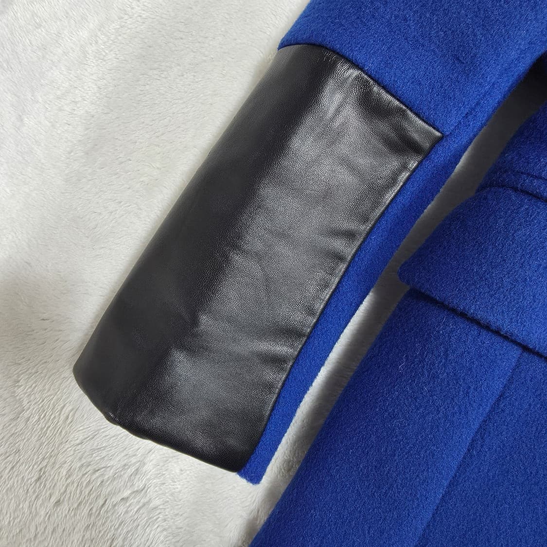 (F)여성 JS뉴욕 램스킨 배색 울 코트  상품이미지4